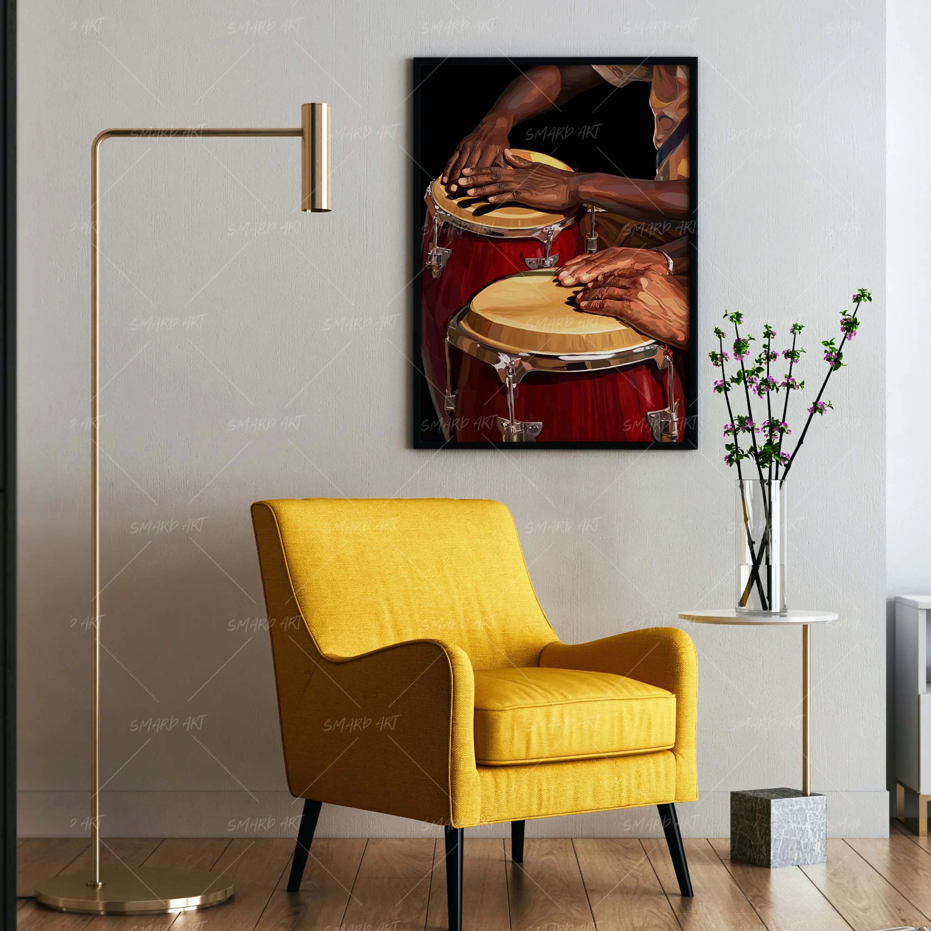 Hands Of Rythm-wall art print featuring decorative artistic design suitable for living rooms, offices, and schools by SmardArt. Elevate your space with Black wall art that speaks to culture, identity, and creativity. At Smard, we celebrate artistry made with melanin, bringing powerful and inspiring designs to life.