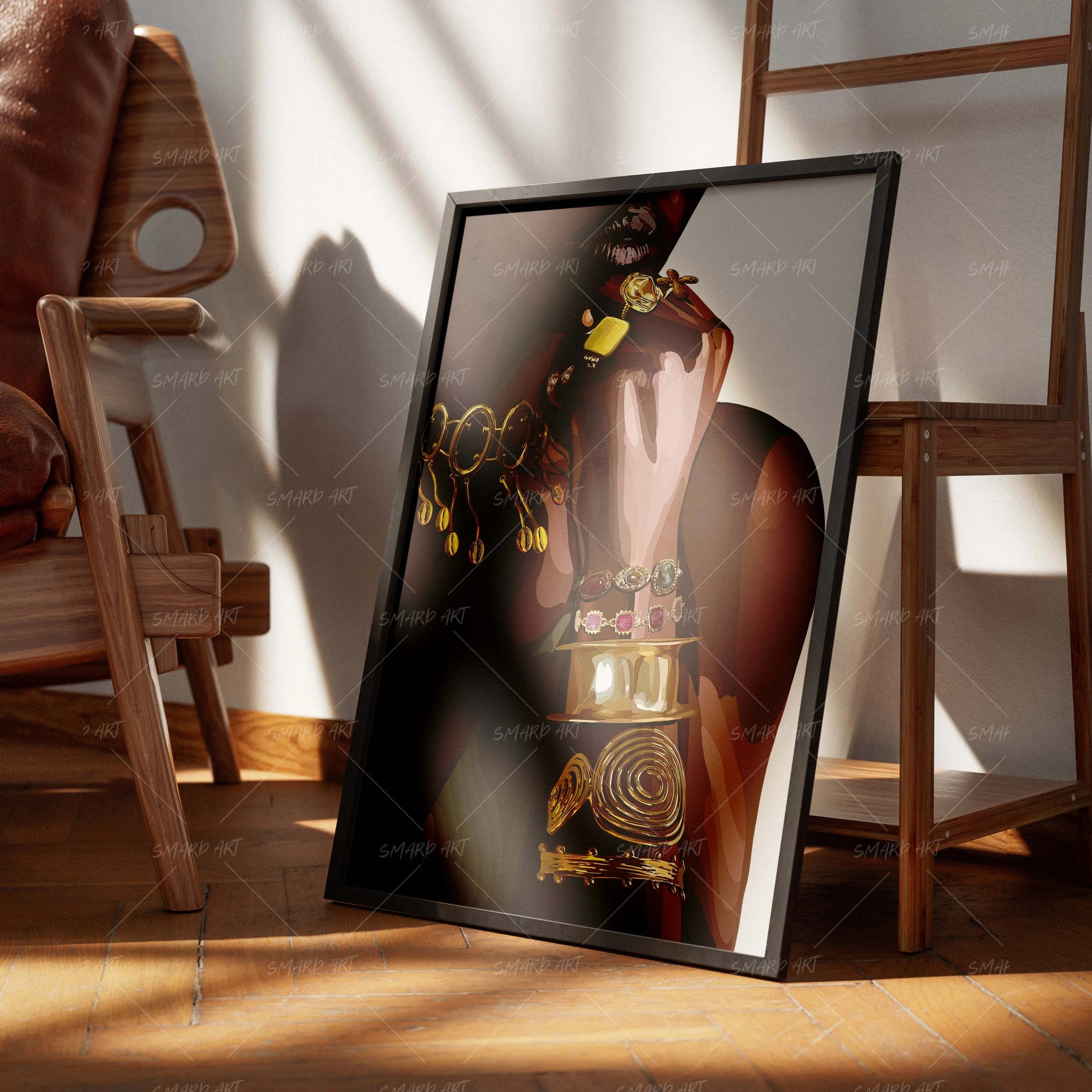 Weight Of Royalty-wall art print featuring decorative artistic design suitable for living rooms, offices, and schools by SmardArt. Elevate your space with Black wall art that speaks to culture, identity, and creativity. At Smard, we celebrate artistry made with melanin, bringing powerful and inspiring designs to life.