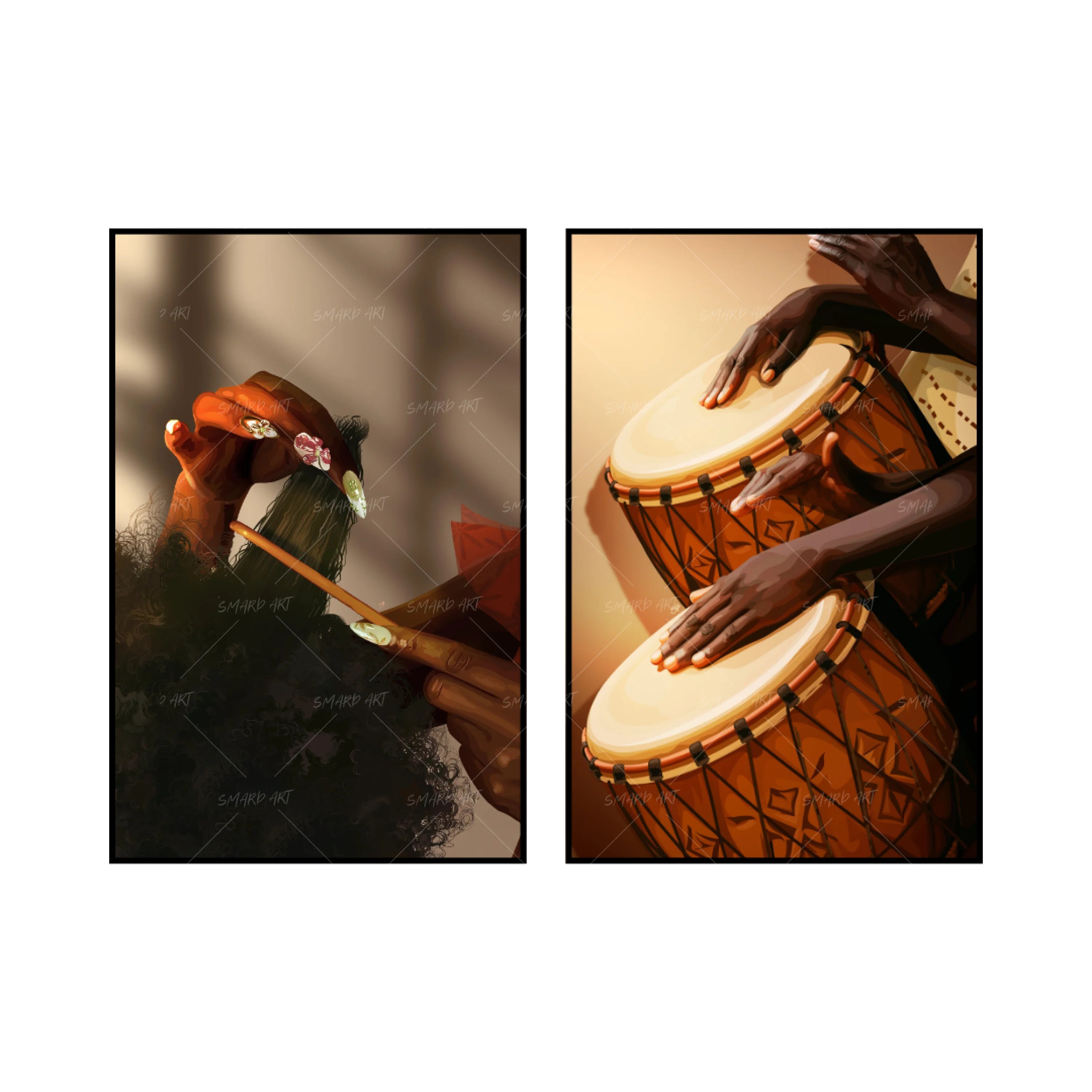 Art Print Bundle : Hands That Know + Djembes-Smard