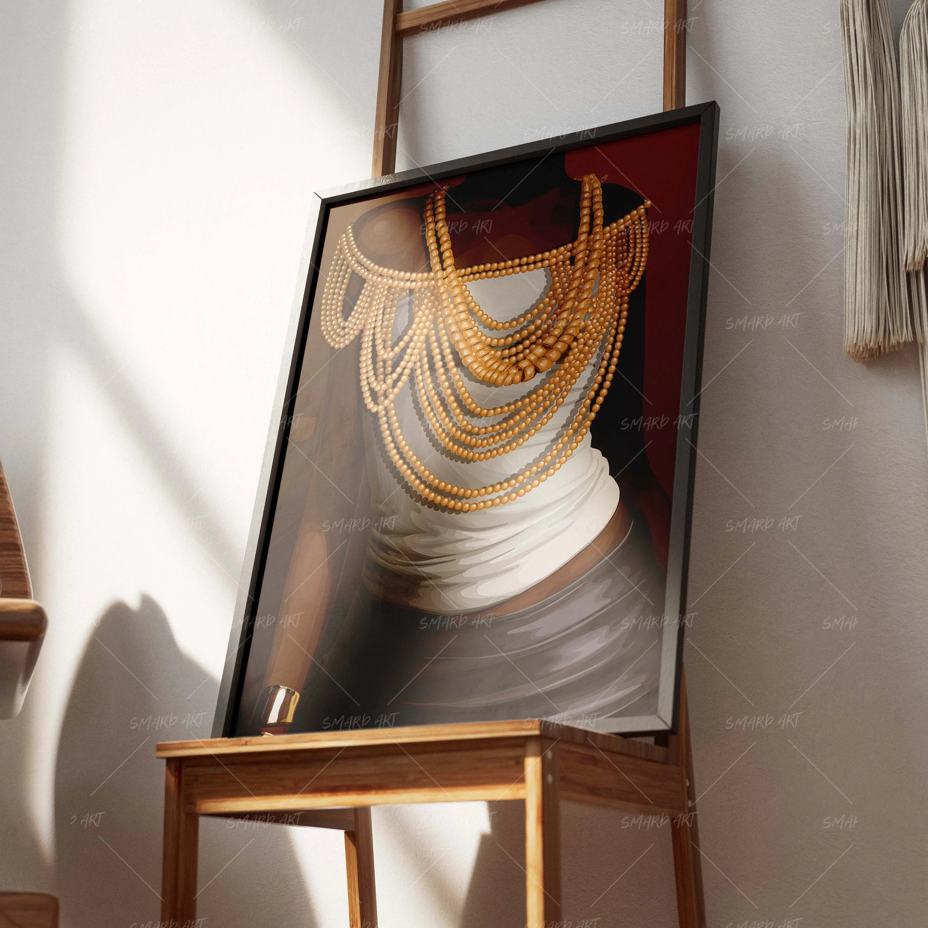 Ayaba-wall art print featuring decorative artistic design suitable for living rooms, offices, and schools by SmardArt. Elevate your space with Black wall art that speaks to culture, identity, and creativity. At Smard, we celebrate artistry made with melanin, bringing powerful and inspiring designs to life.