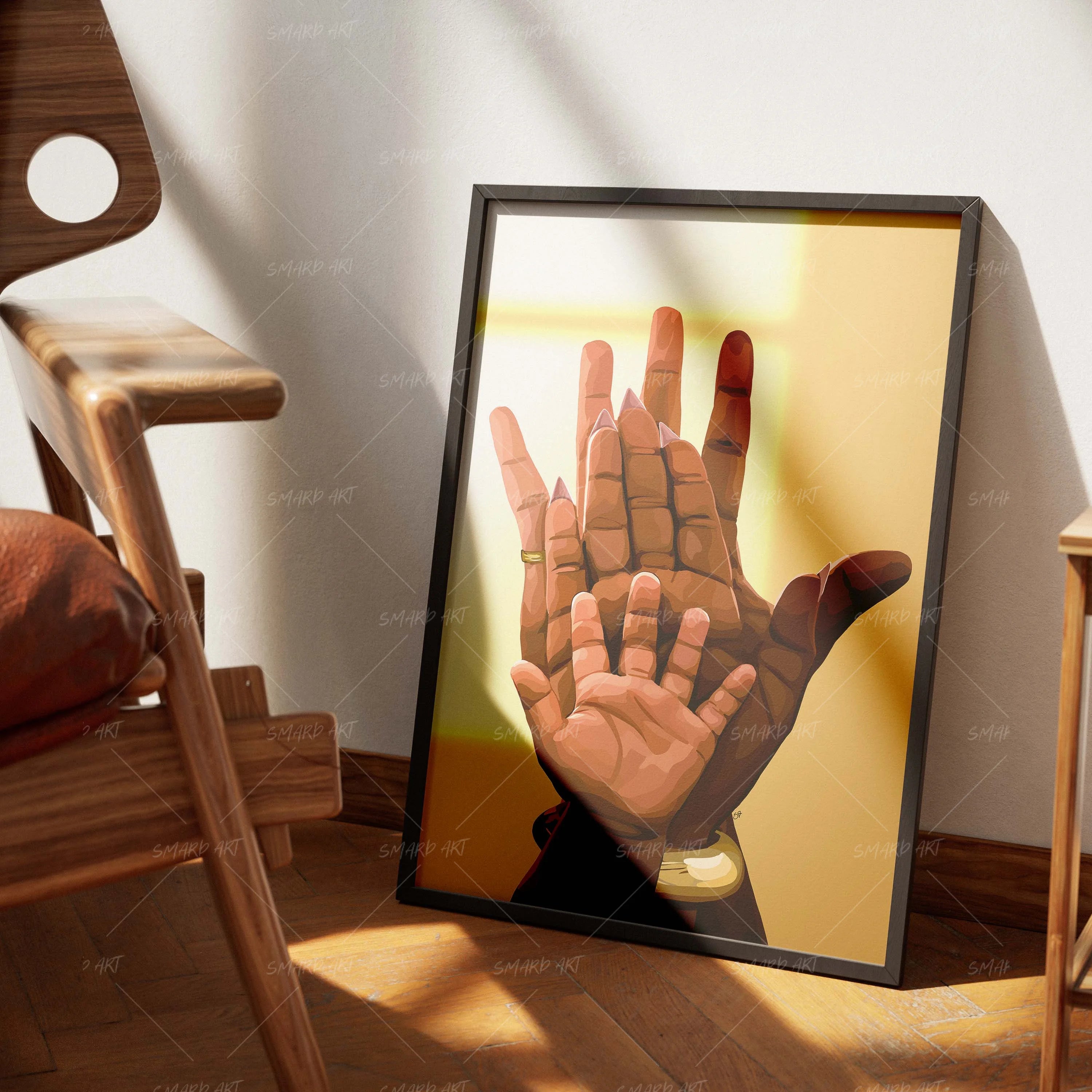 F For Family-wall art print featuring decorative artistic design suitable for living rooms, offices, and schools by SmardArt. Elevate your space with Black wall art that speaks to culture, identity, and creativity. At Smard, we celebrate artistry made with melanin, bringing powerful and inspiring designs to life.