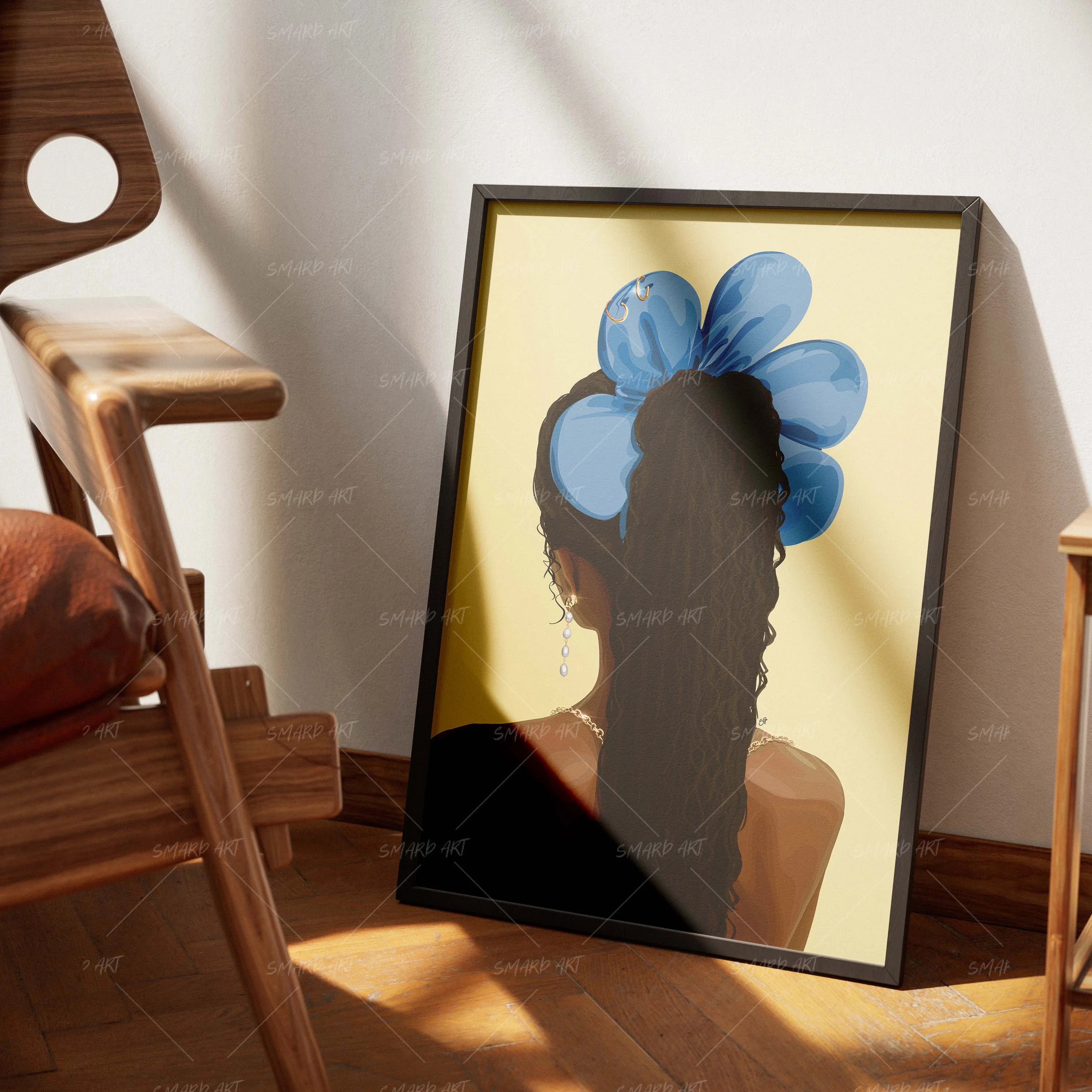 Scrunch Statement-wall art print featuring decorative artistic design suitable for living rooms, offices, and schools by SmardArt. Elevate your space with Black wall art that speaks to culture, identity, and creativity. At Smard, we celebrate artistry made with melanin, bringing powerful and inspiring designs to life.