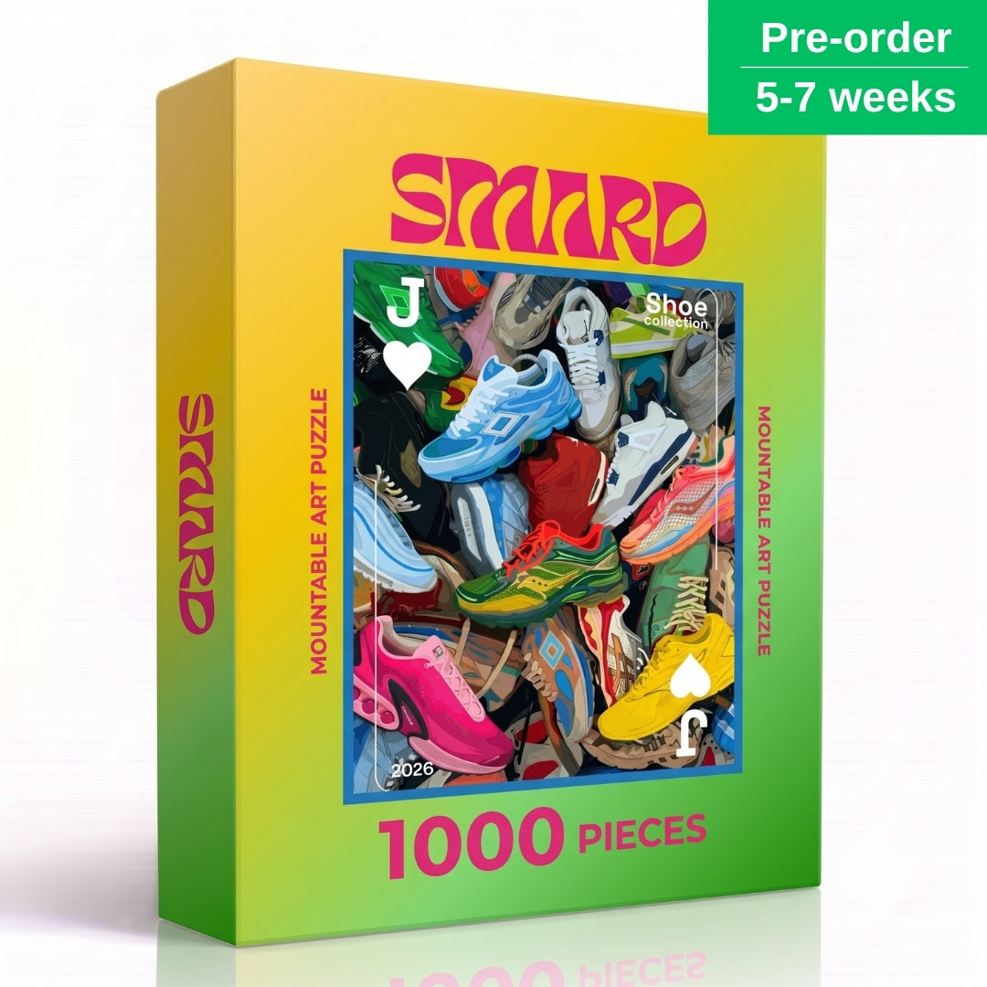 Shoe Collection Puzzle-wall art print featuring decorative artistic design suitable for living rooms, offices, and schools by SmardArt. Elevate your space with Black wall art that speaks to culture, identity, and creativity. At Smard, we celebrate artistry made with melanin, bringing powerful and inspiring designs to life.