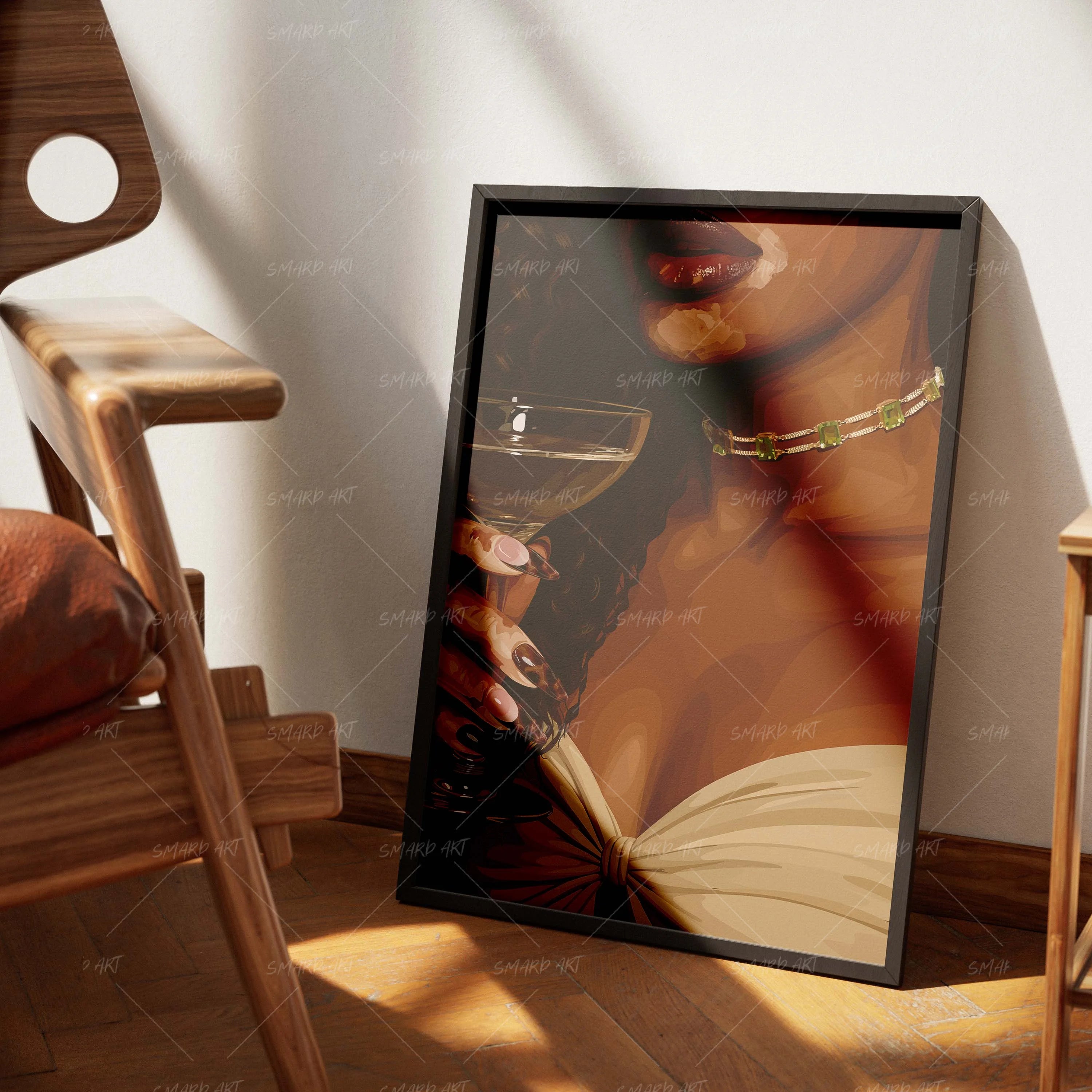 Espresso Grace-wall art print featuring decorative artistic design suitable for living rooms, offices, and schools by SmardArt. Elevate your space with Black wall art that speaks to culture, identity, and creativity. At Smard, we celebrate artistry made with melanin, bringing powerful and inspiring designs to life.
