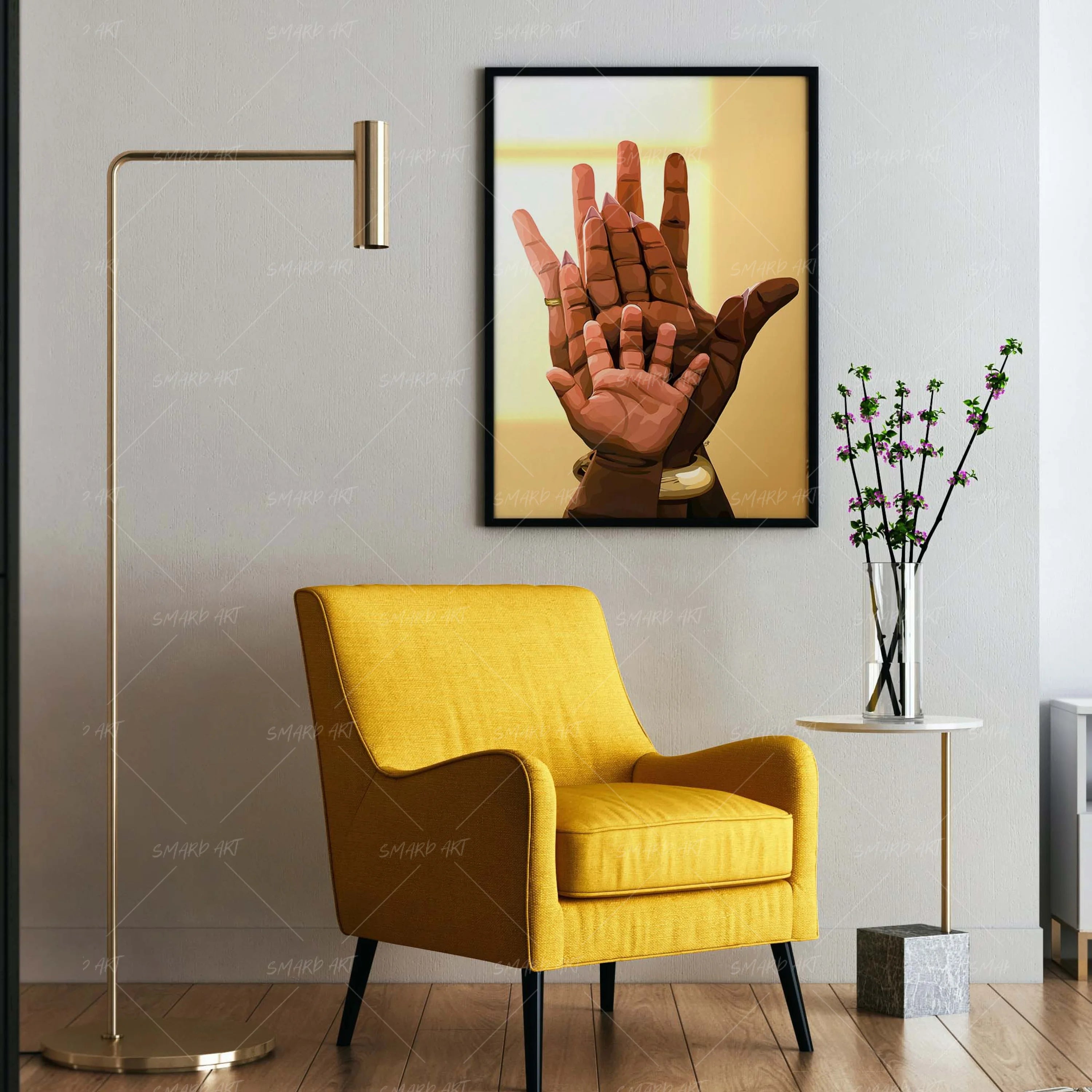 F For Family-wall art print featuring decorative artistic design suitable for living rooms, offices, and schools by SmardArt. Elevate your space with Black wall art that speaks to culture, identity, and creativity. At Smard, we celebrate artistry made with melanin, bringing powerful and inspiring designs to life.