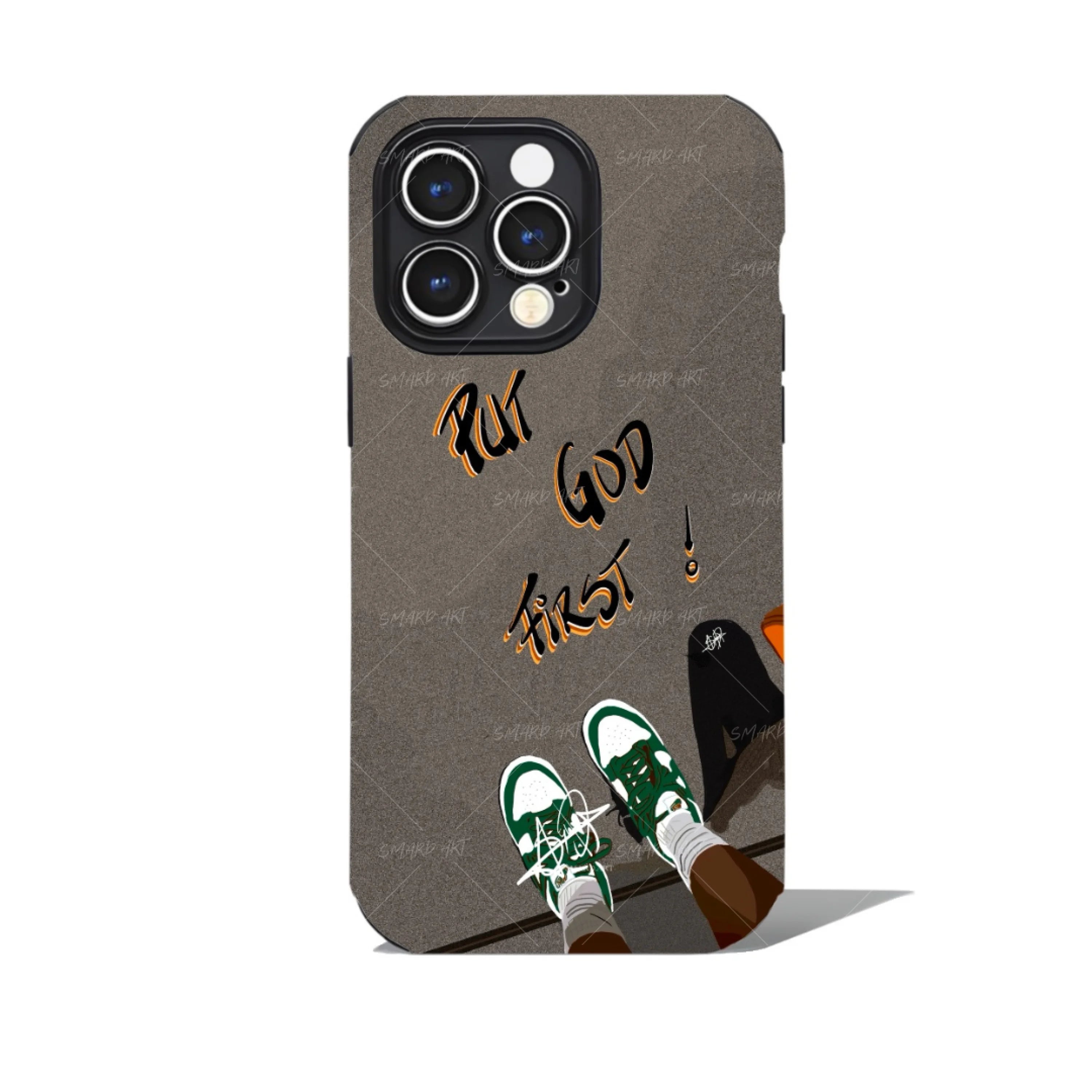 Put God First Phone Case-wall art print featuring decorative artistic design suitable for living rooms, offices, and schools by SmardArt