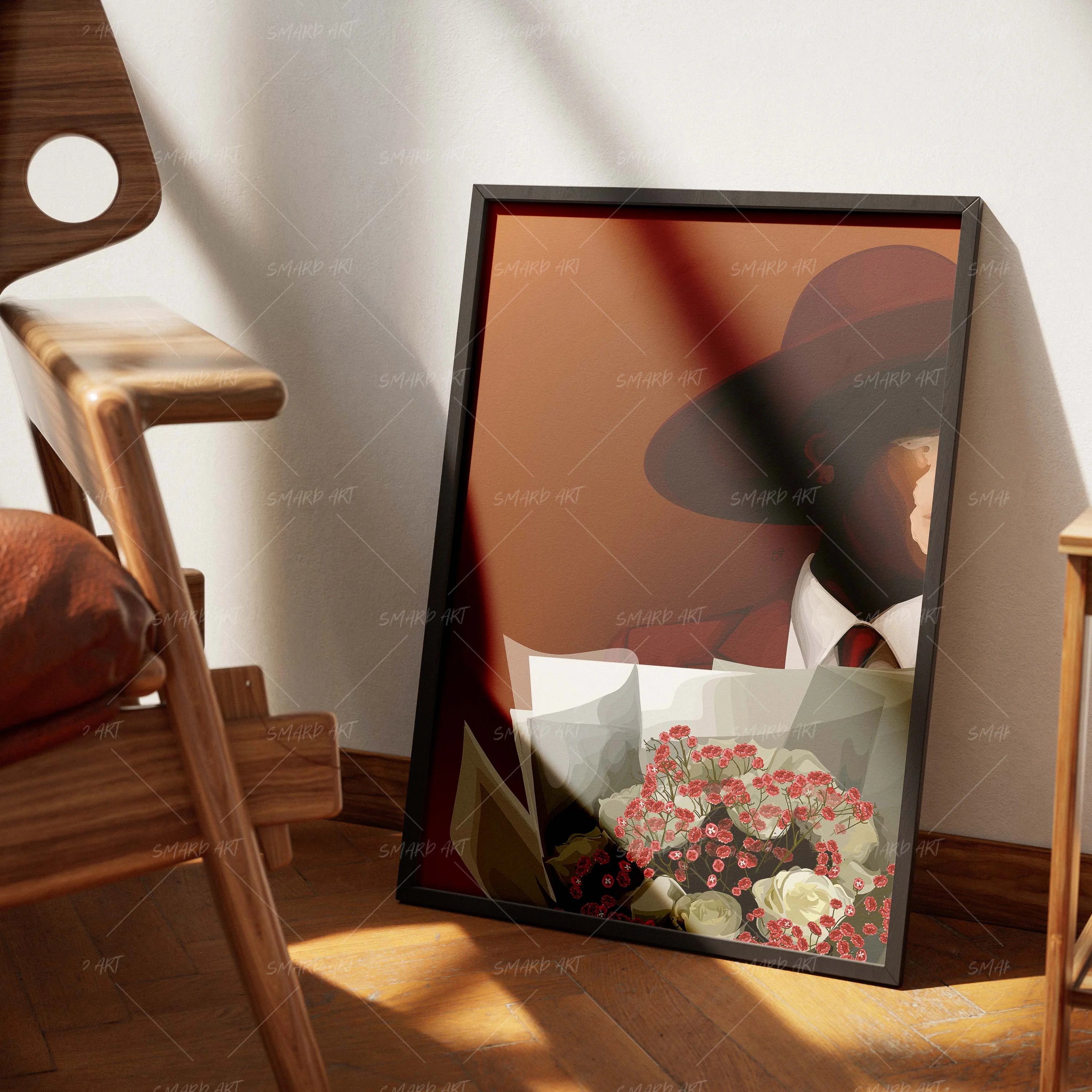 Floral Intentions-wall art print featuring decorative artistic design suitable for living rooms, offices, and schools by SmardArt. Elevate your space with Black wall art that speaks to culture, identity, and creativity. At Smard, we celebrate artistry made with melanin, bringing powerful and inspiring designs to life.