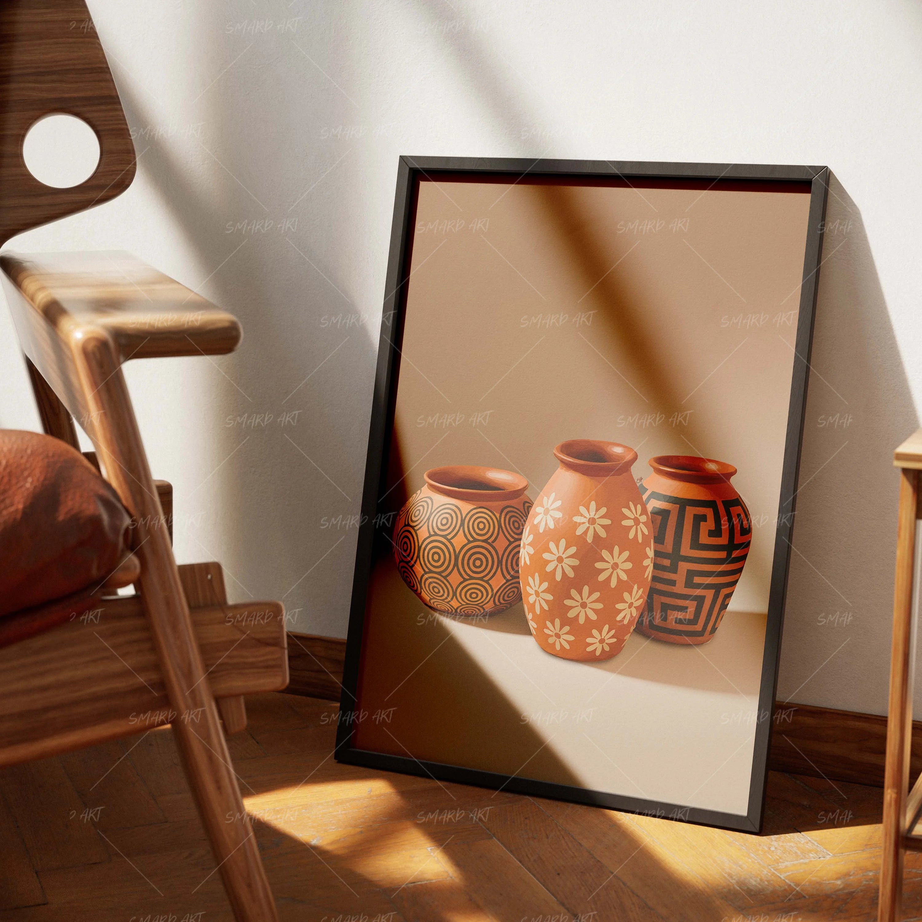 Coded Clay-wall art print featuring decorative artistic design suitable for living rooms, offices, and schools by SmardArt. Elevate your space with Black wall art that speaks to culture, identity, and creativity. At Smard, we celebrate artistry made with melanin, bringing powerful and inspiring designs to life.