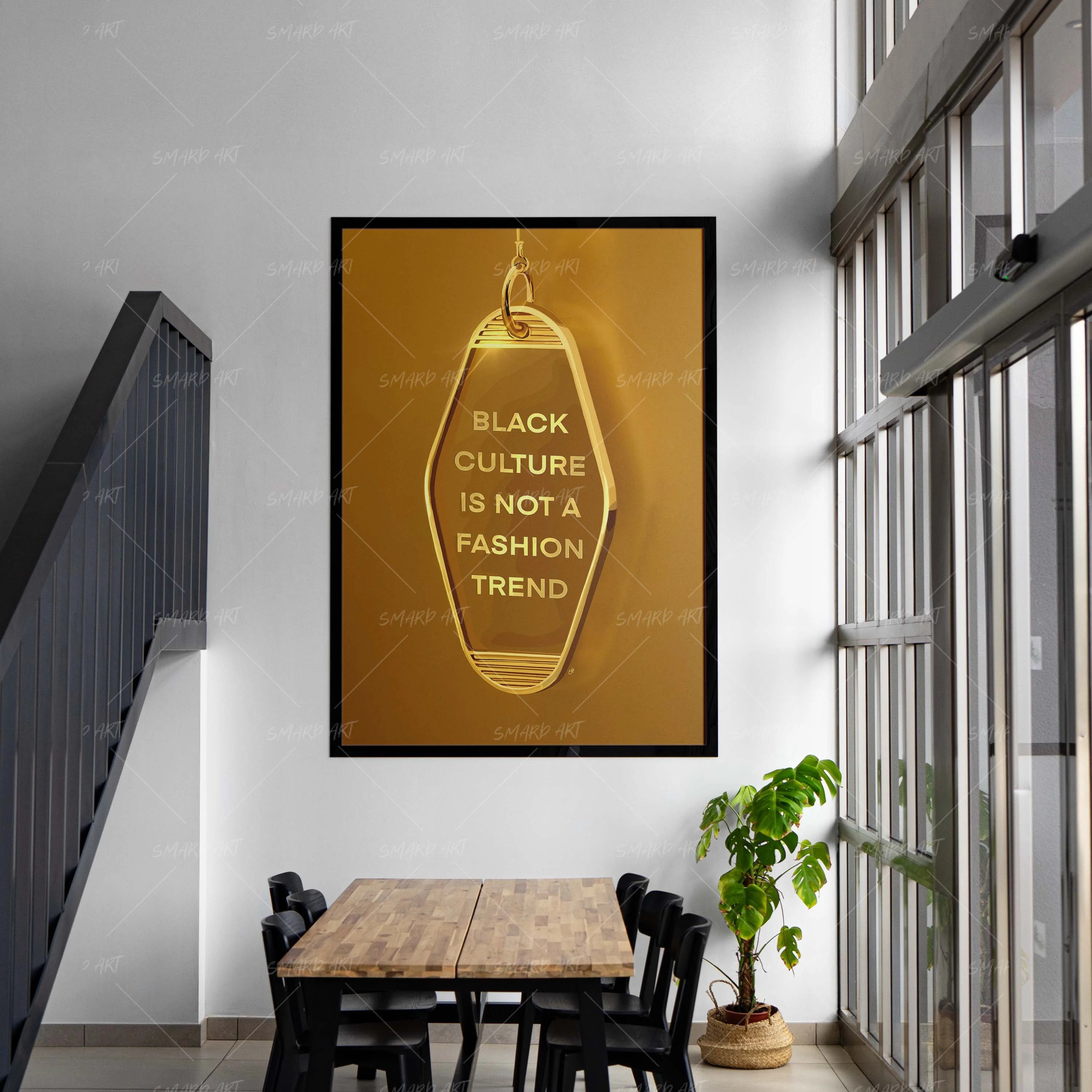 Black Culture Is Not A Fashion Trend-wall art print featuring decorative artistic design suitable for living rooms, offices, and schools by SmardArt. Elevate your space with Black wall art that speaks to culture, identity, and creativity. At Smard, we celebrate artistry made with melanin, bringing powerful and inspiring designs to life.