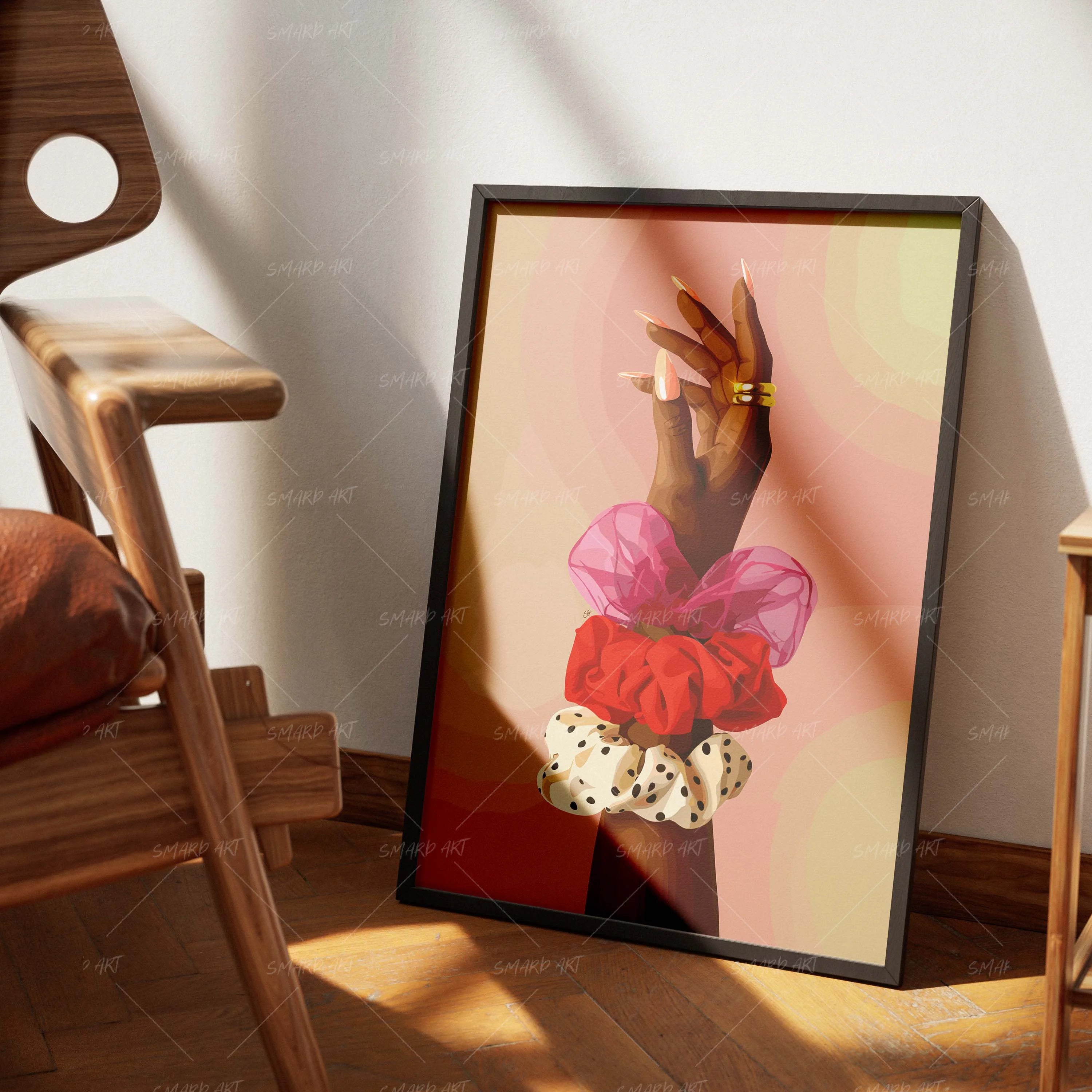 Stacked Softness-wall art print featuring decorative artistic design suitable for living rooms, offices, and schools by SmardArt. Elevate your space with Black wall art that speaks to culture, identity, and creativity. At Smard, we celebrate artistry made with melanin, bringing powerful and inspiring designs to life.