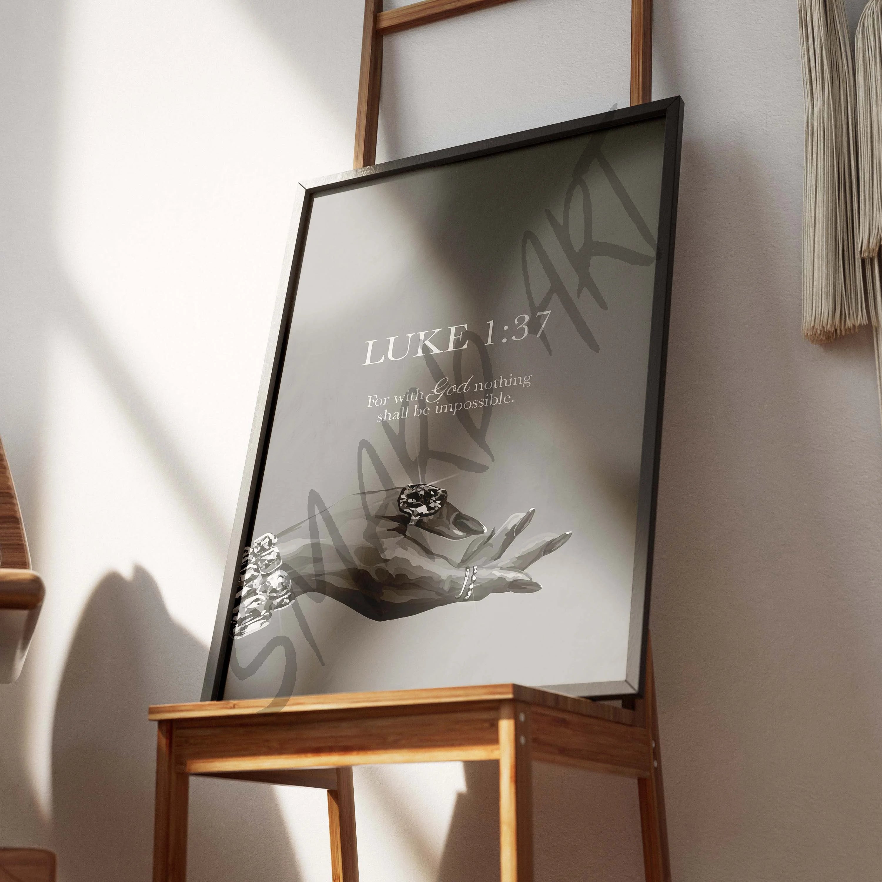 Luke 1:37 B&W