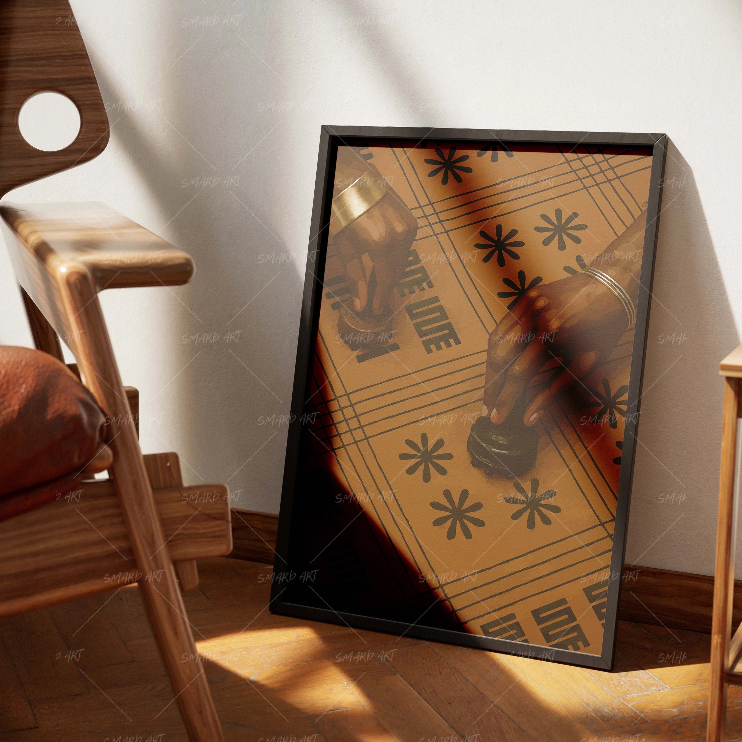 Marked By Hands-wall art print featuring decorative artistic design suitable for living rooms, offices, and schools by SmardArt. Elevate your space with Black wall art that speaks to culture, identity, and creativity. At Smard, we celebrate artistry made with melanin, bringing powerful and inspiring designs to life.