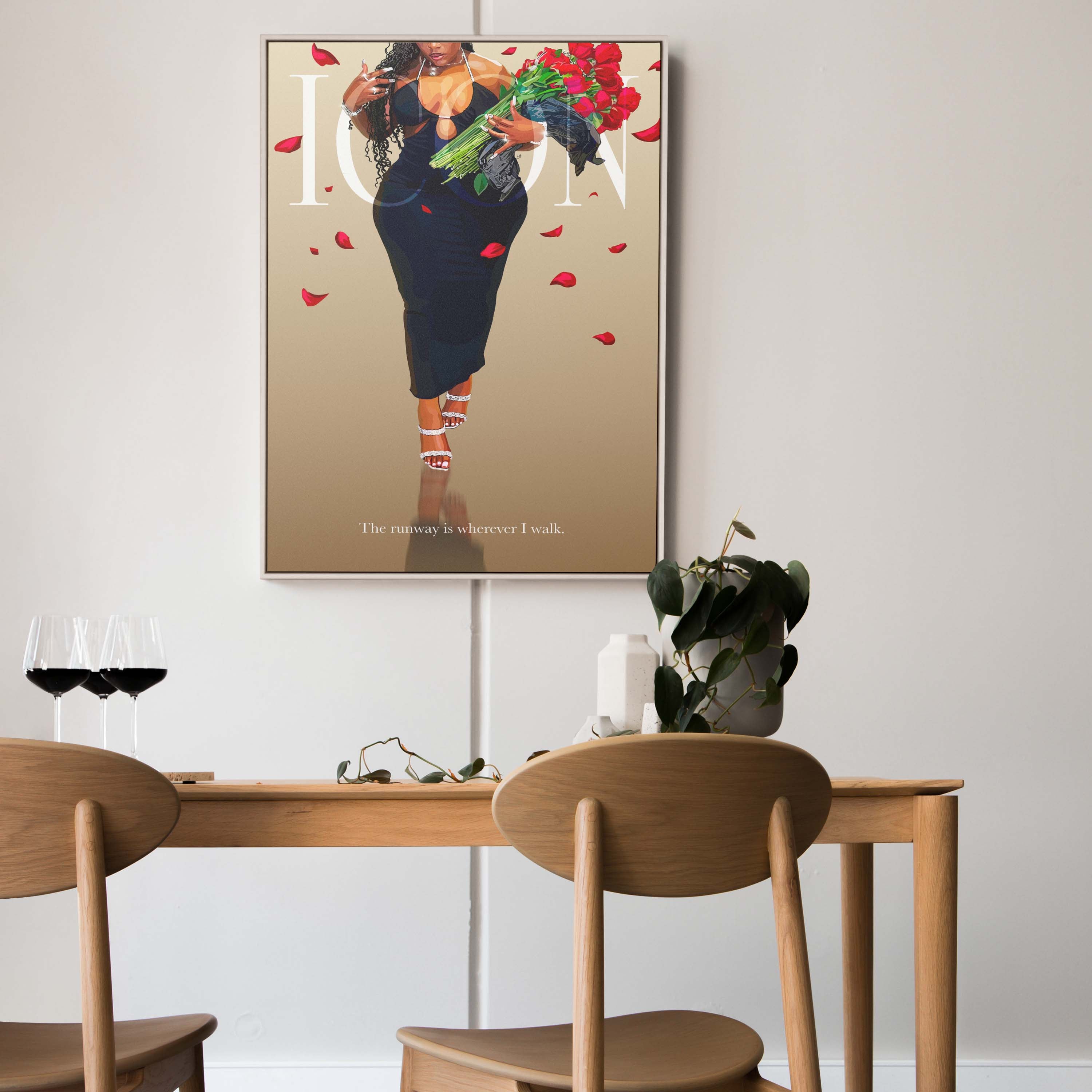 Wherever I Walk-wall art print featuring decorative artistic design suitable for living rooms, offices, and schools by SmardArt. Elevate your space with Black wall art that speaks to culture, identity, and creativity. At Smard, we celebrate artistry made with melanin, bringing powerful and inspiring designs to life.
