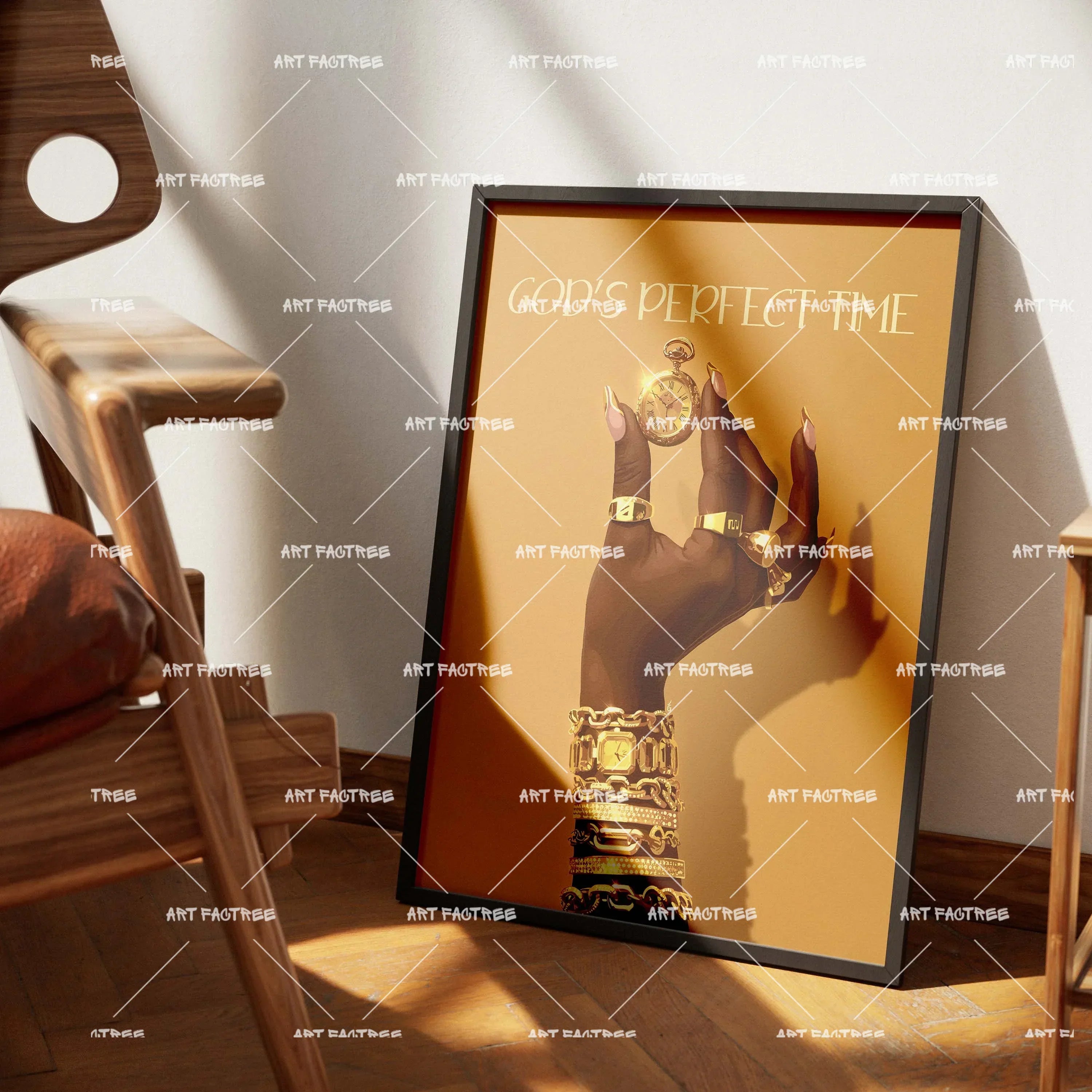 Perfect Timing (Smard X Anaya)-wall art print featuring decorative artistic design suitable for living rooms, offices, and schools by SmardArt. Elevate your space with Black wall art that speaks to culture, identity, and creativity. At Smard, we celebrate artistry made with melanin, bringing powerful and inspiring designs to life.