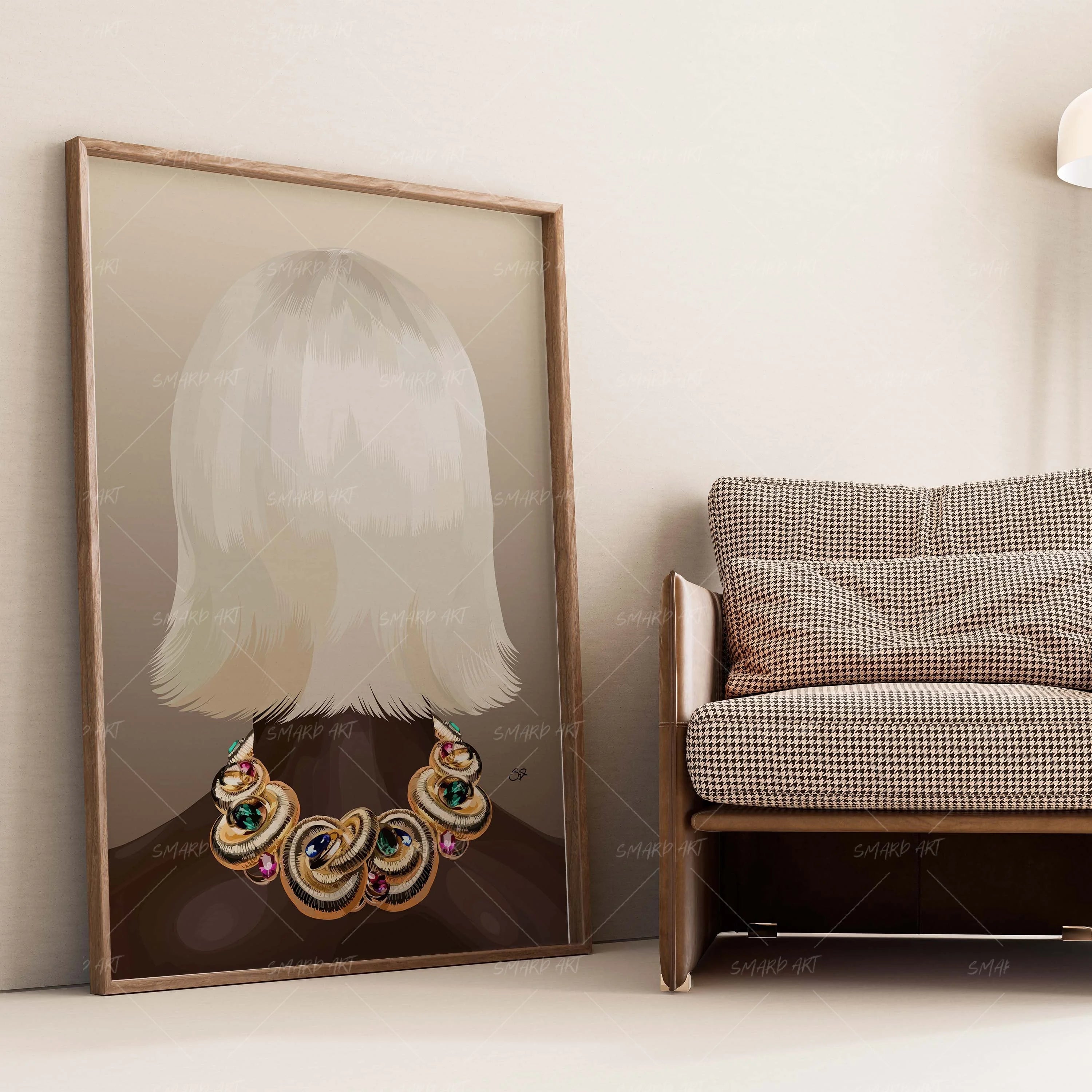 Bobiana-wall art print featuring decorative artistic design suitable for living rooms, offices, and schools by SmardArt. Elevate your space with Black wall art that speaks to culture, identity, and creativity. At Smard, we celebrate artistry made with melanin, bringing powerful and inspiring designs to life.