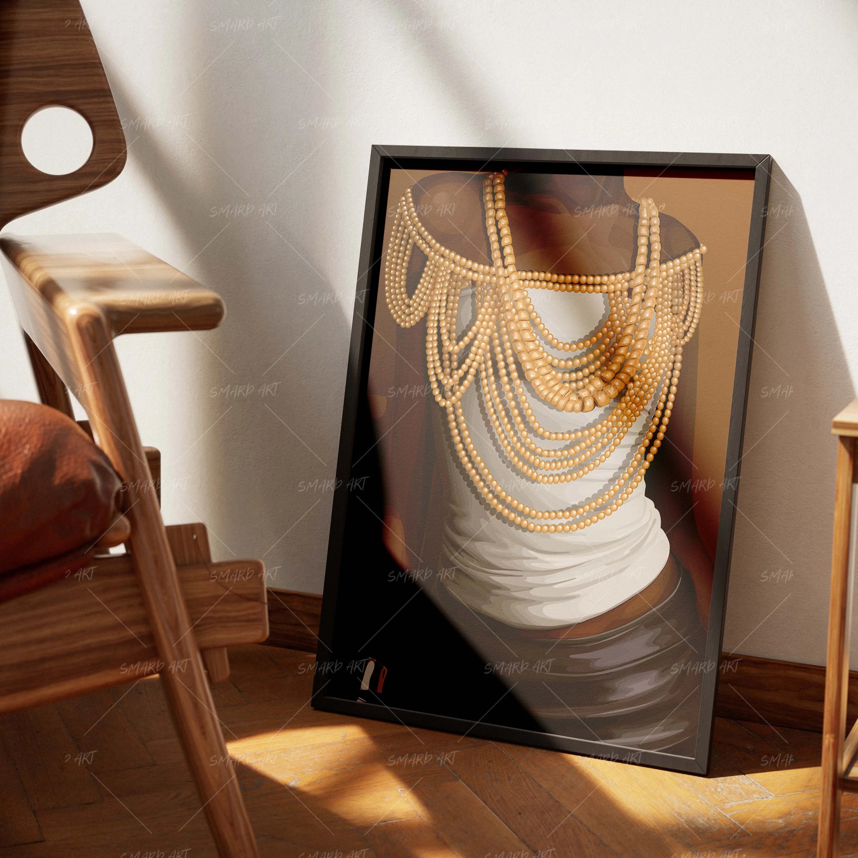 Ayaba-wall art print featuring decorative artistic design suitable for living rooms, offices, and schools by SmardArt. Elevate your space with Black wall art that speaks to culture, identity, and creativity. At Smard, we celebrate artistry made with melanin, bringing powerful and inspiring designs to life.