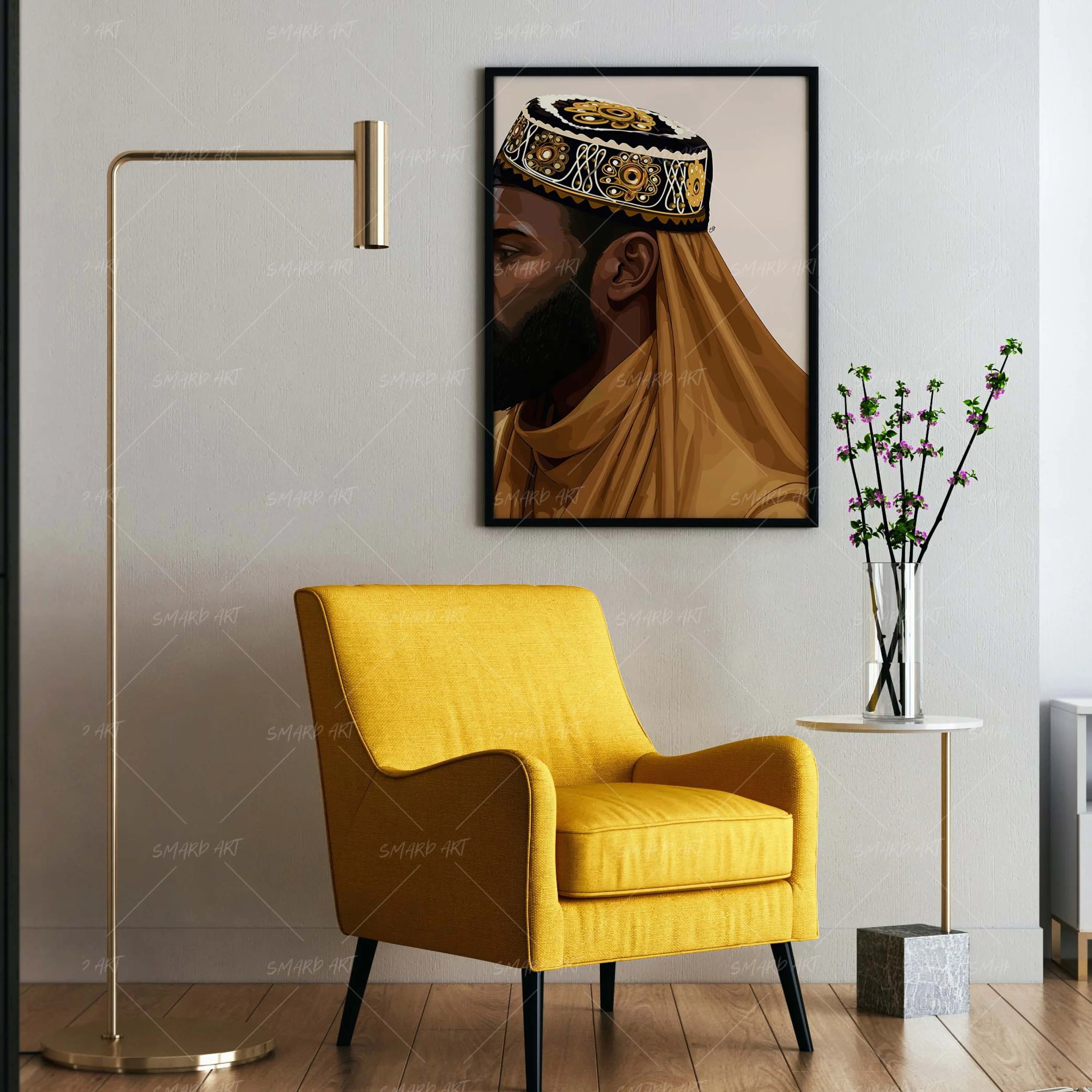 Kingskin-wall art print featuring decorative artistic design suitable for living rooms, offices, and schools by SmardArt. Elevate your space with Black wall art that speaks to culture, identity, and creativity. At Smard, we celebrate artistry made with melanin, bringing powerful and inspiring designs to life.