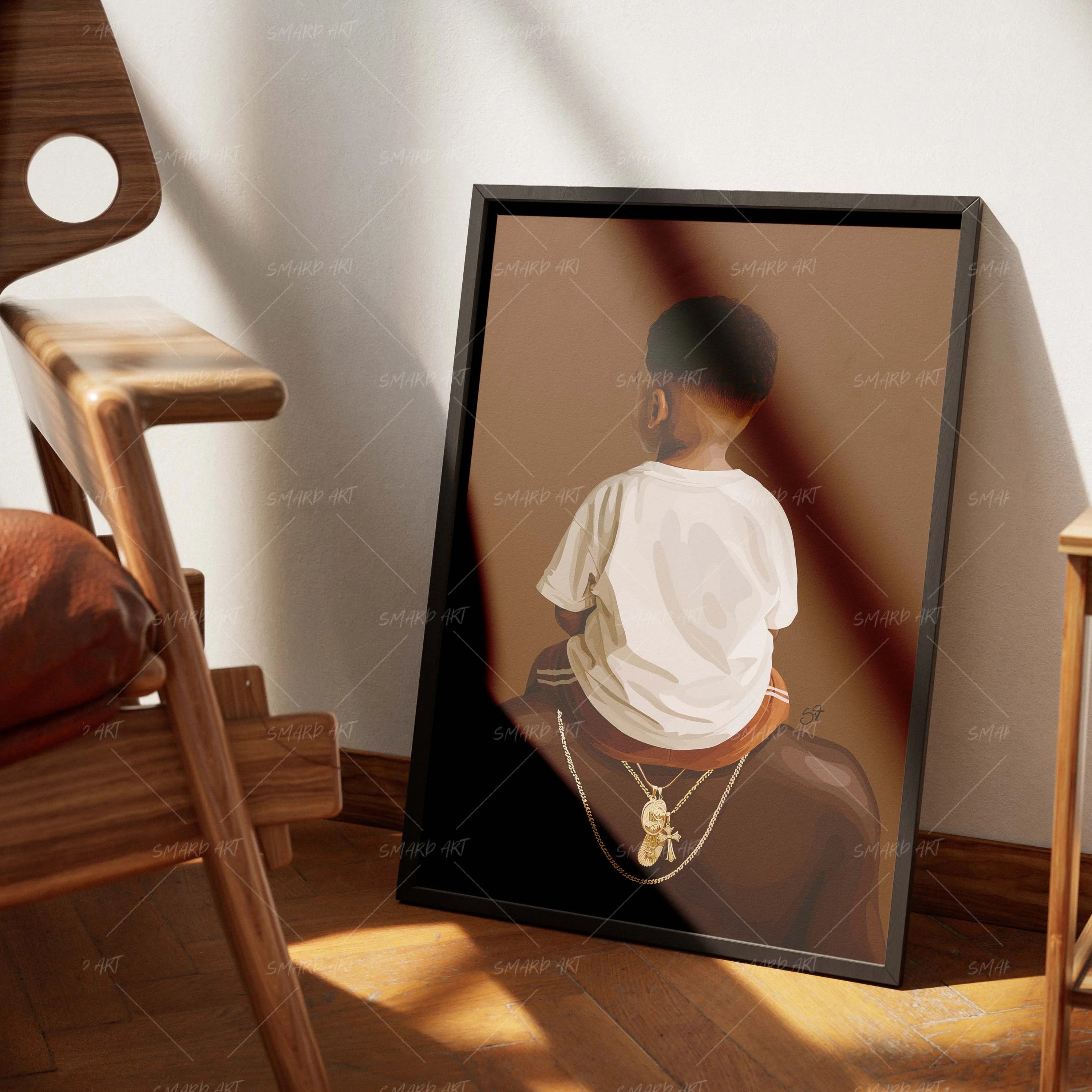 Safe Above-wall art print featuring decorative artistic design suitable for living rooms, offices, and schools by SmardArt. Elevate your space with Black wall art that speaks to culture, identity, and creativity. At Smard, we celebrate artistry made with melanin, bringing powerful and inspiring designs to life.