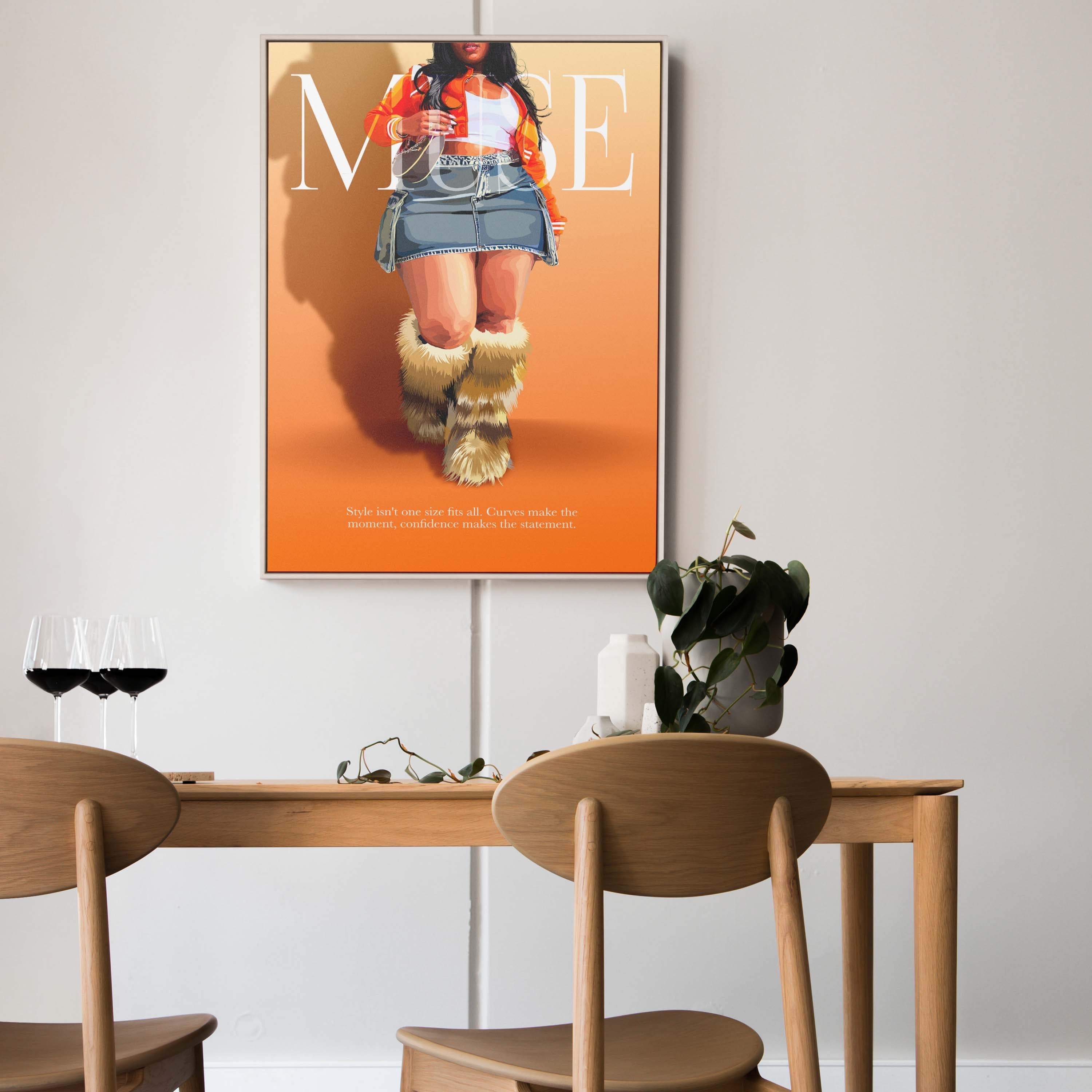 Vogue Moment-wall art print featuring decorative artistic design suitable for living rooms, offices, and schools by SmardArt. Elevate your space with Black wall art that speaks to culture, identity, and creativity. At Smard, we celebrate artistry made with melanin, bringing powerful and inspiring designs to life.
