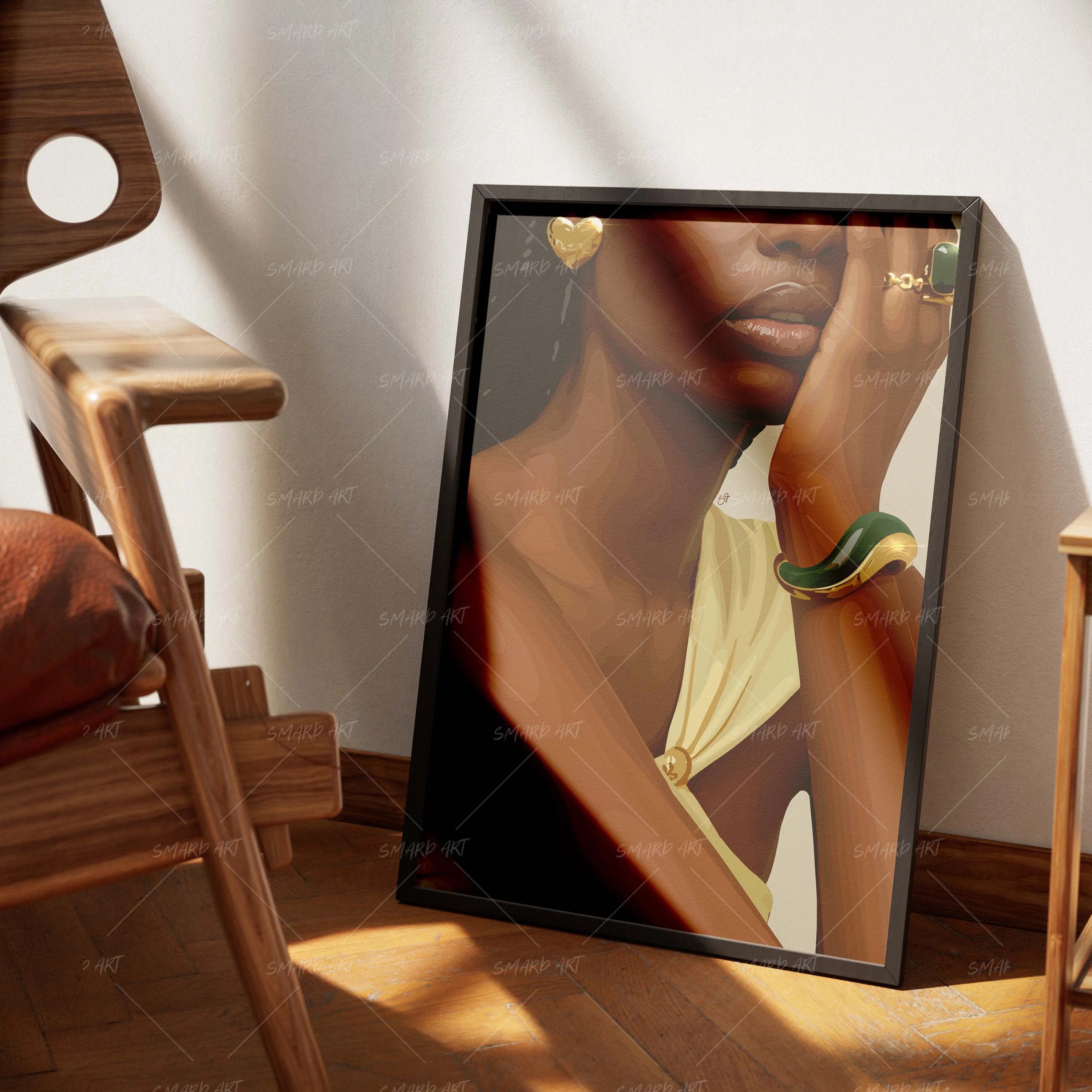 The Final Touch-wall art print featuring decorative artistic design suitable for living rooms, offices, and schools by SmardArt. Elevate your space with Black wall art that speaks to culture, identity, and creativity. At Smard, we celebrate artistry made with melanin, bringing powerful and inspiring designs to life.