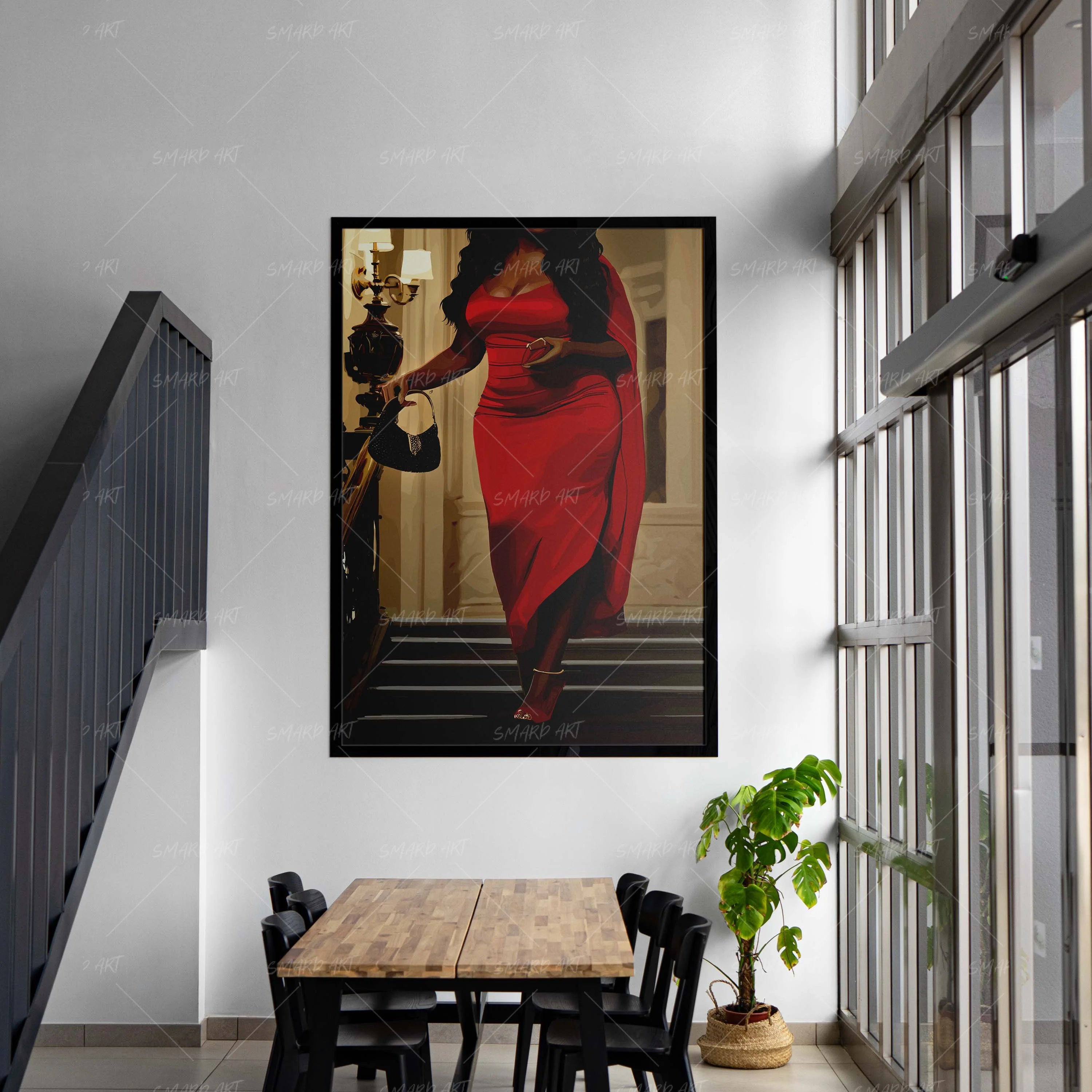 Power In Curves-wall art print featuring decorative artistic design suitable for living rooms, offices, and schools by SmardArt. Elevate your space with Black wall art that speaks to culture, identity, and creativity. At Smard, we celebrate artistry made with melanin, bringing powerful and inspiring designs to life.