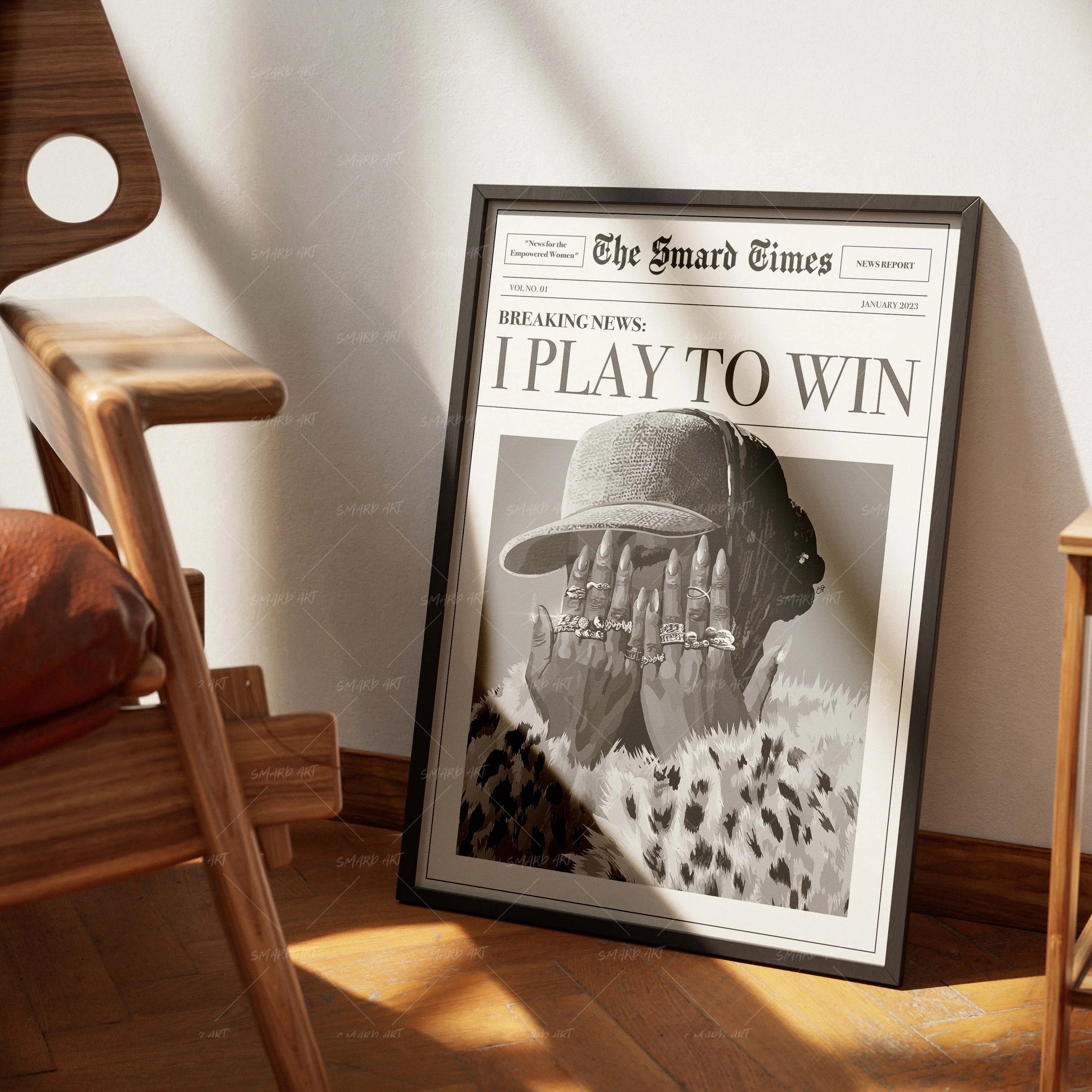 I Play To Win B&W-Smard