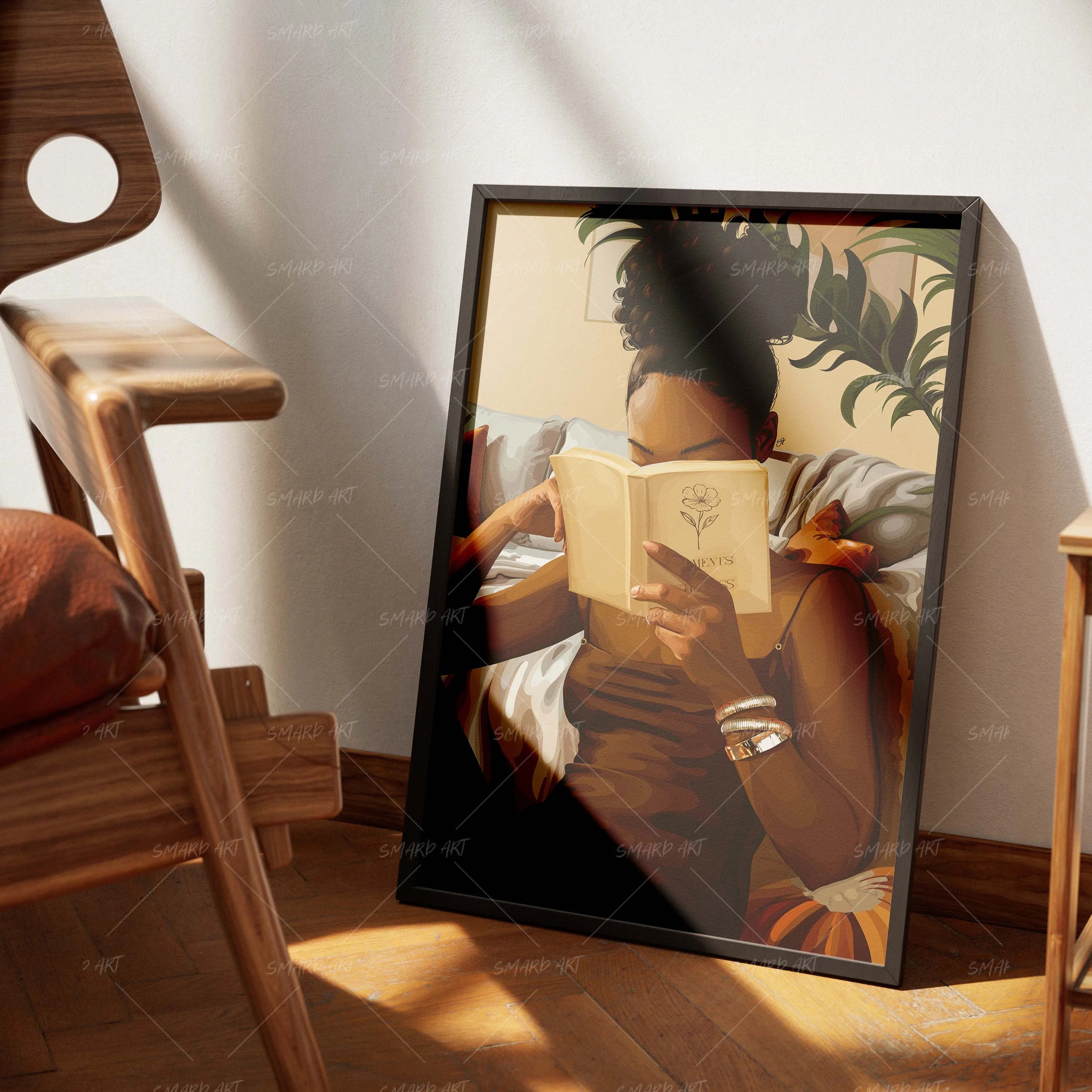 Moments Of Stillness-wall art print featuring decorative artistic design suitable for living rooms, offices, and schools by SmardArt. Elevate your space with Black wall art that speaks to culture, identity, and creativity. At Smard, we celebrate artistry made with melanin, bringing powerful and inspiring designs to life.