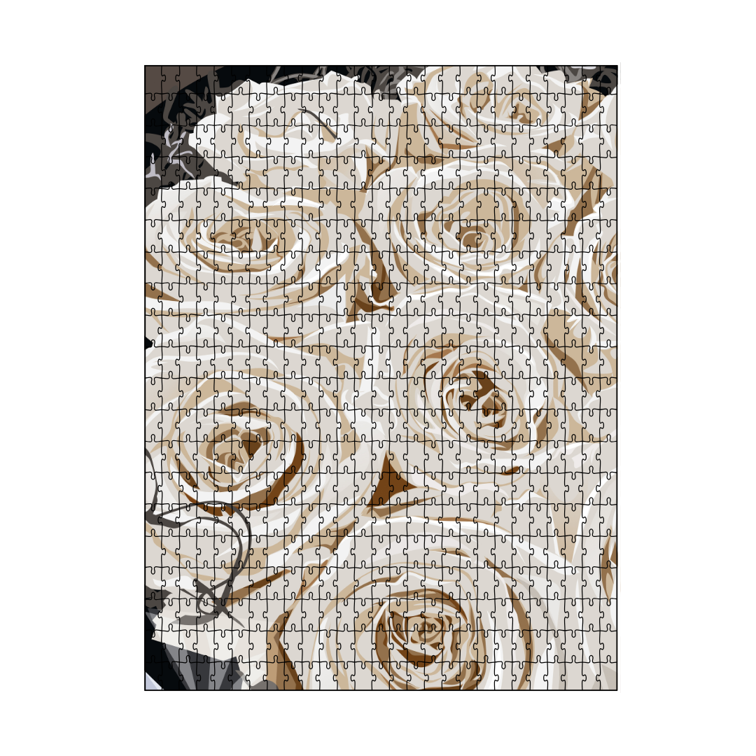White Roses Tiktok Puzzle-wall art print featuring decorative artistic design suitable for living rooms, offices, and schools by SmardArt. Elevate your space with Black wall art that speaks to culture, identity, and creativity. At Smard, we celebrate artistry made with melanin, bringing powerful and inspiring designs to life.