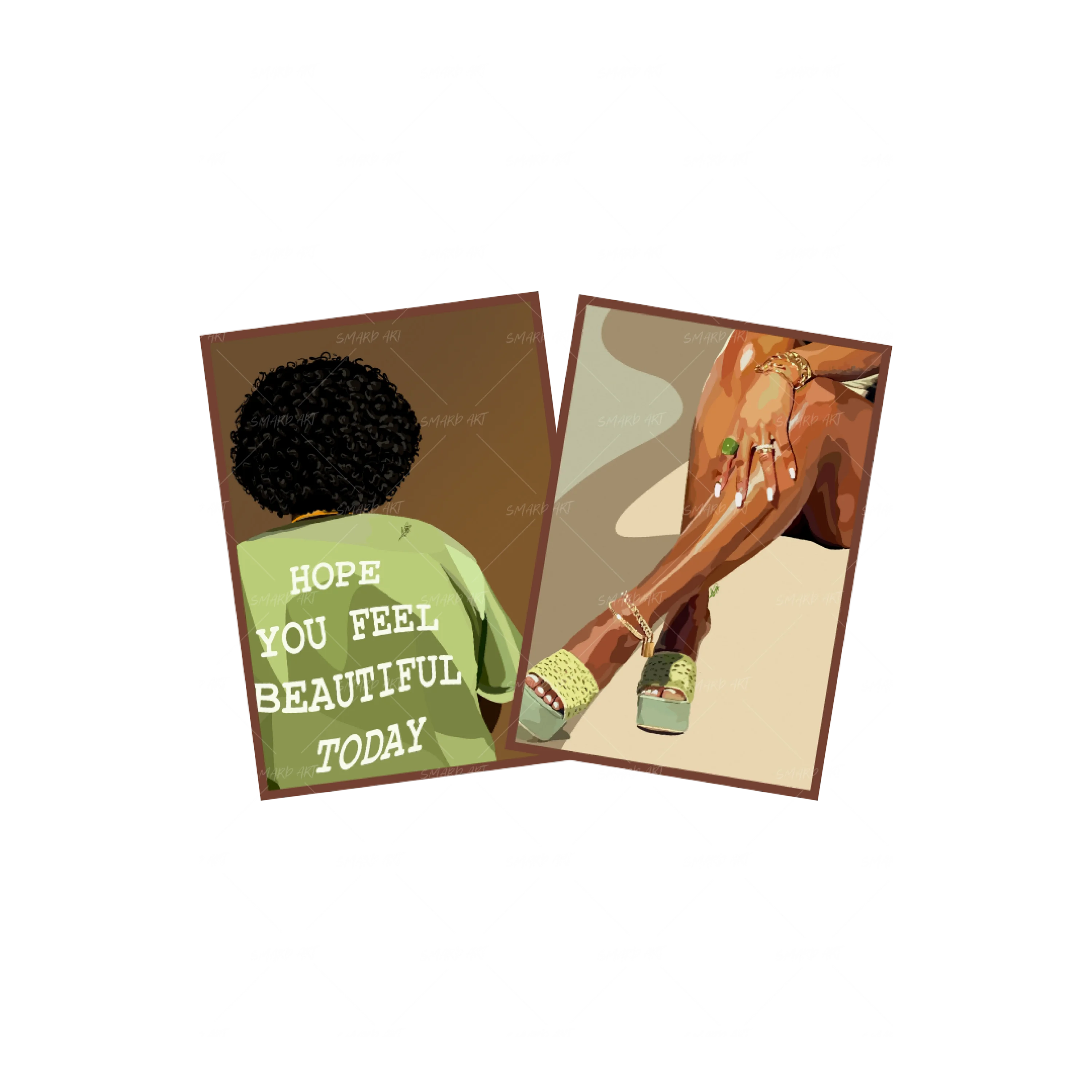 Art Print Bundle : Hope You Feel Beautiful + Legs and Green Touch