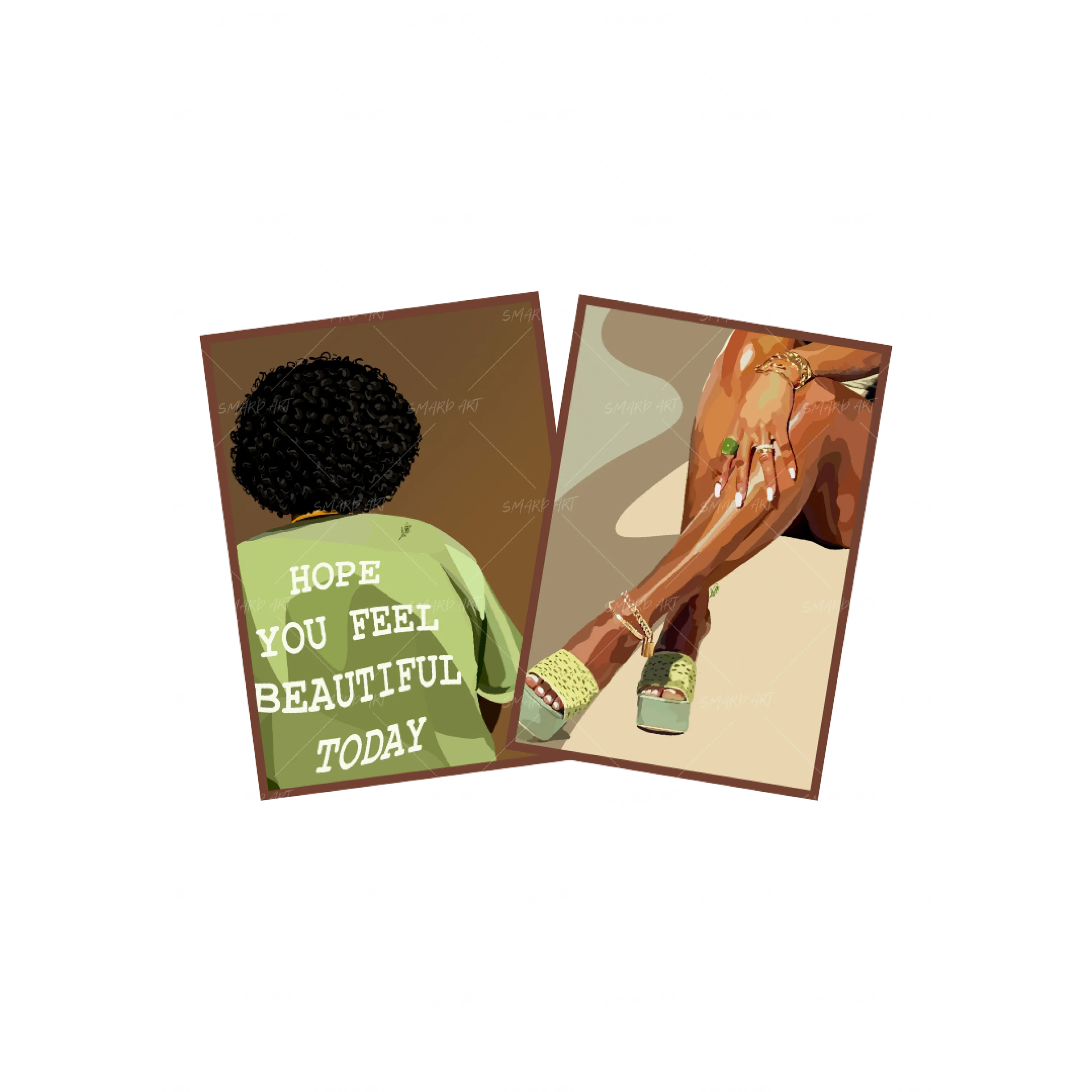 Art Print Bundle : Hope You Feel Beautiful + Legs and Green Touch