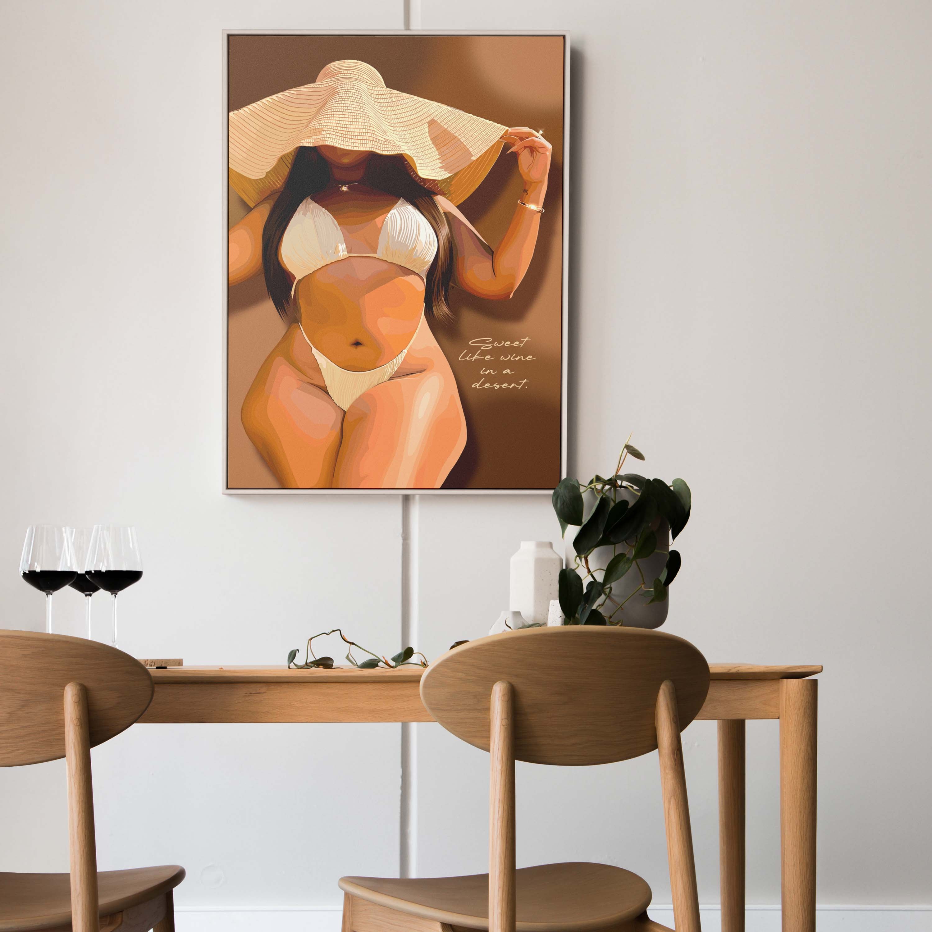 Sweet Like Desert Wine-wall art print featuring decorative artistic design suitable for living rooms, offices, and schools by SmardArt. Elevate your space with Black wall art that speaks to culture, identity, and creativity. At Smard, we celebrate artistry made with melanin, bringing powerful and inspiring designs to life.