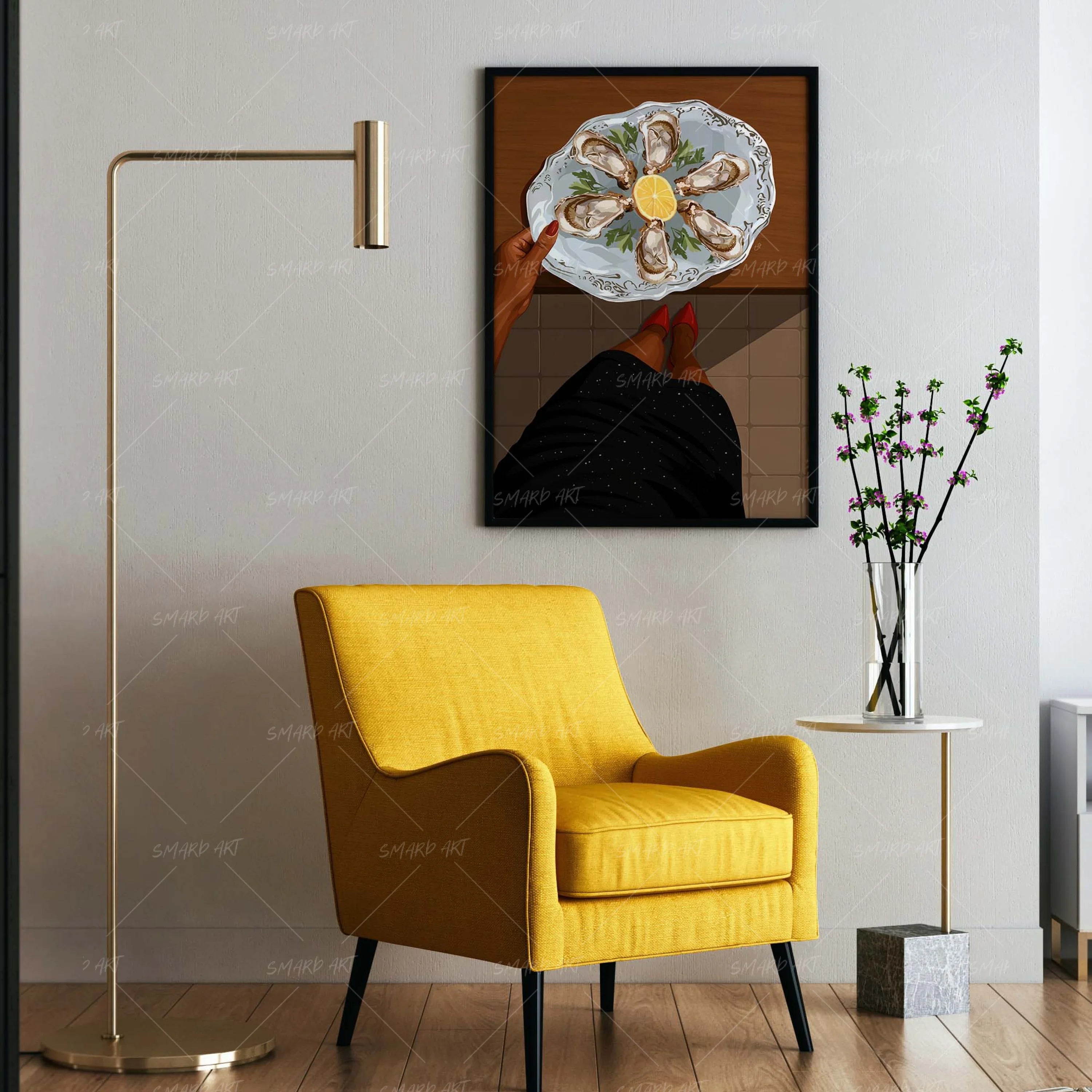 Oyster Plate-wall art print featuring decorative artistic design suitable for living rooms, offices, and schools by SmardArt. Elevate your space with Black wall art that speaks to culture, identity, and creativity. At Smard, we celebrate artistry made with melanin, bringing powerful and inspiring designs to life.