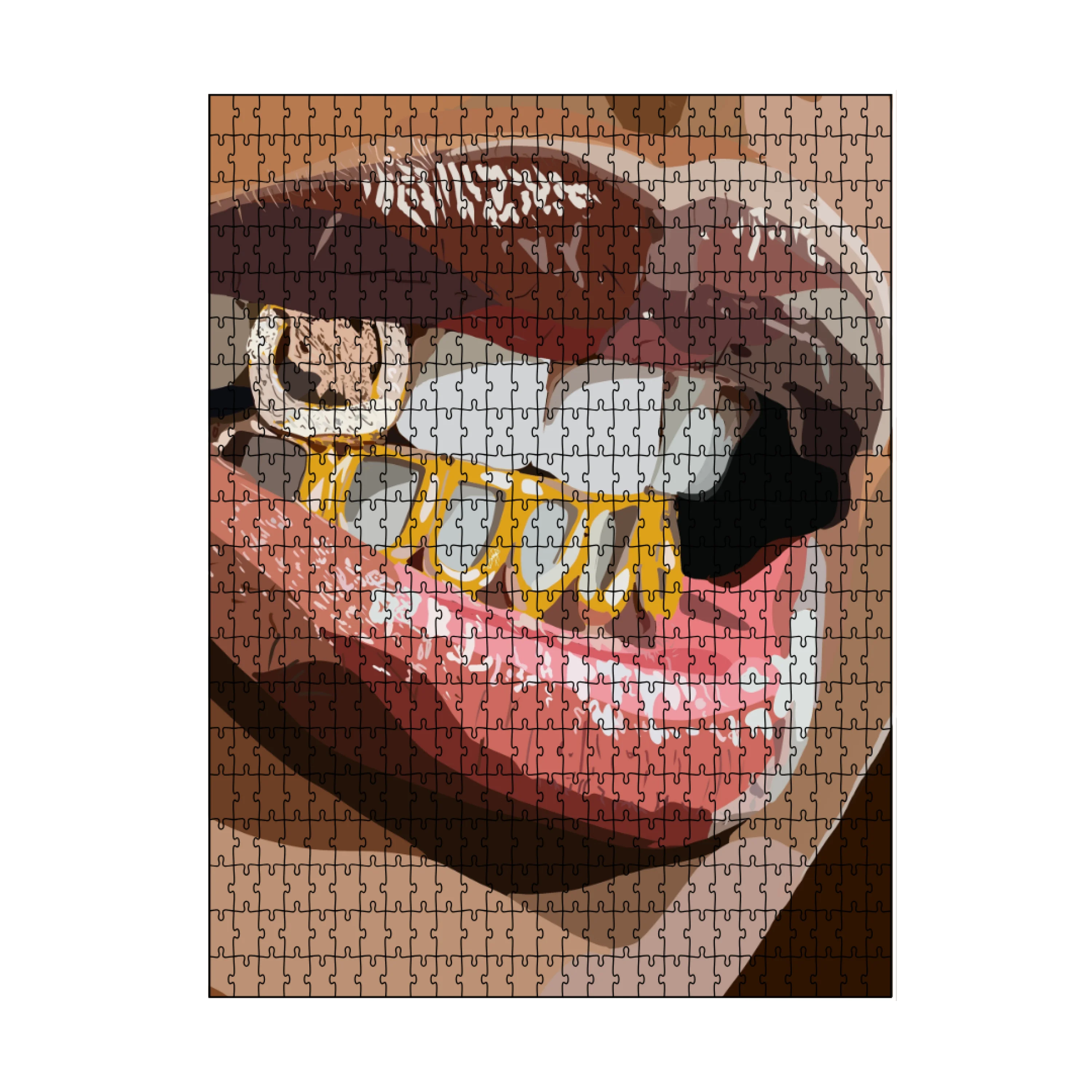 Grillzz II Puzzle - sn-wall art print featuring decorative artistic design suitable for living rooms, offices, and schools by SmardArt