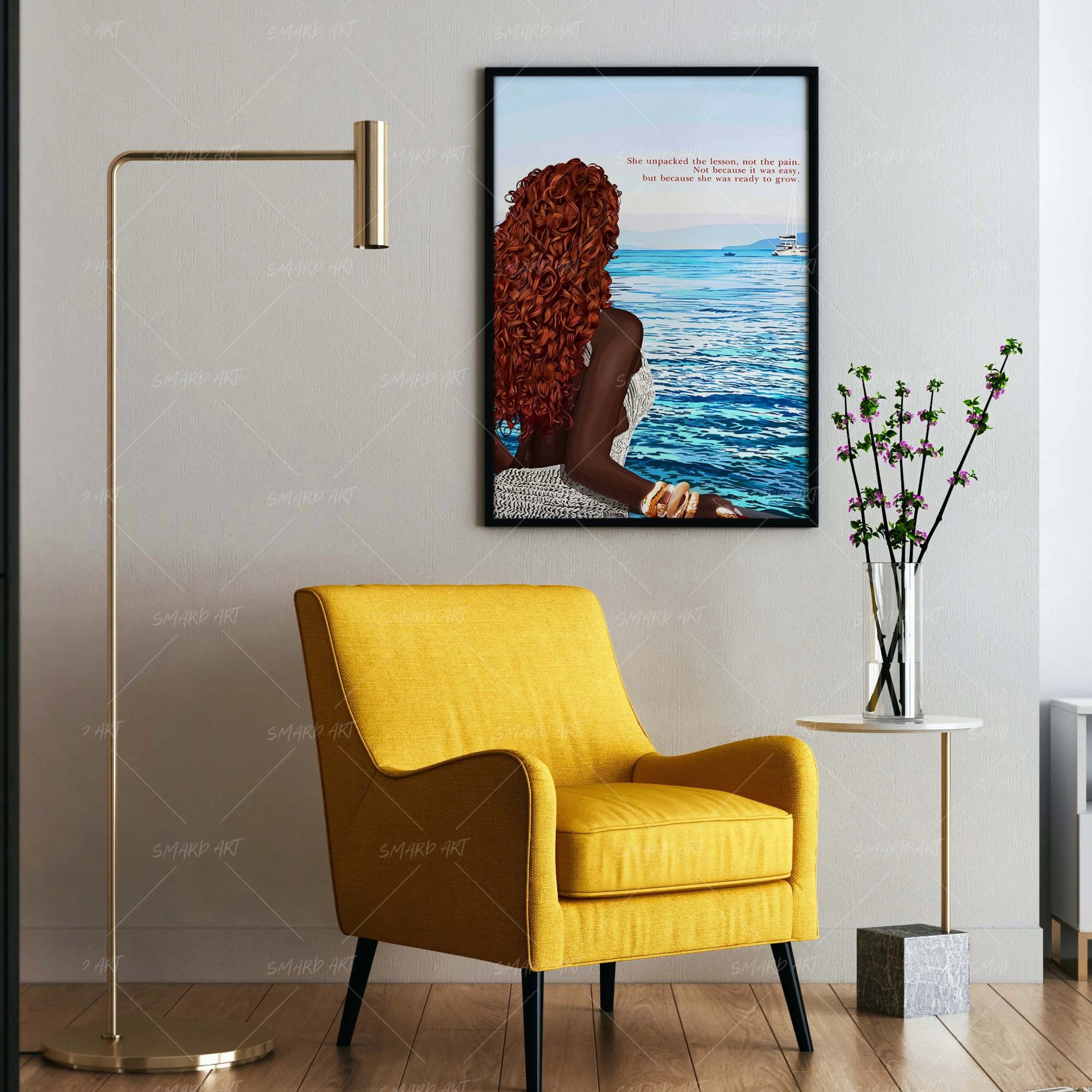Ready To Grow-wall art print featuring decorative artistic design suitable for living rooms, offices, and schools by SmardArt. Elevate your space with Black wall art that speaks to culture, identity, and creativity. At Smard, we celebrate artistry made with melanin, bringing powerful and inspiring designs to life.
