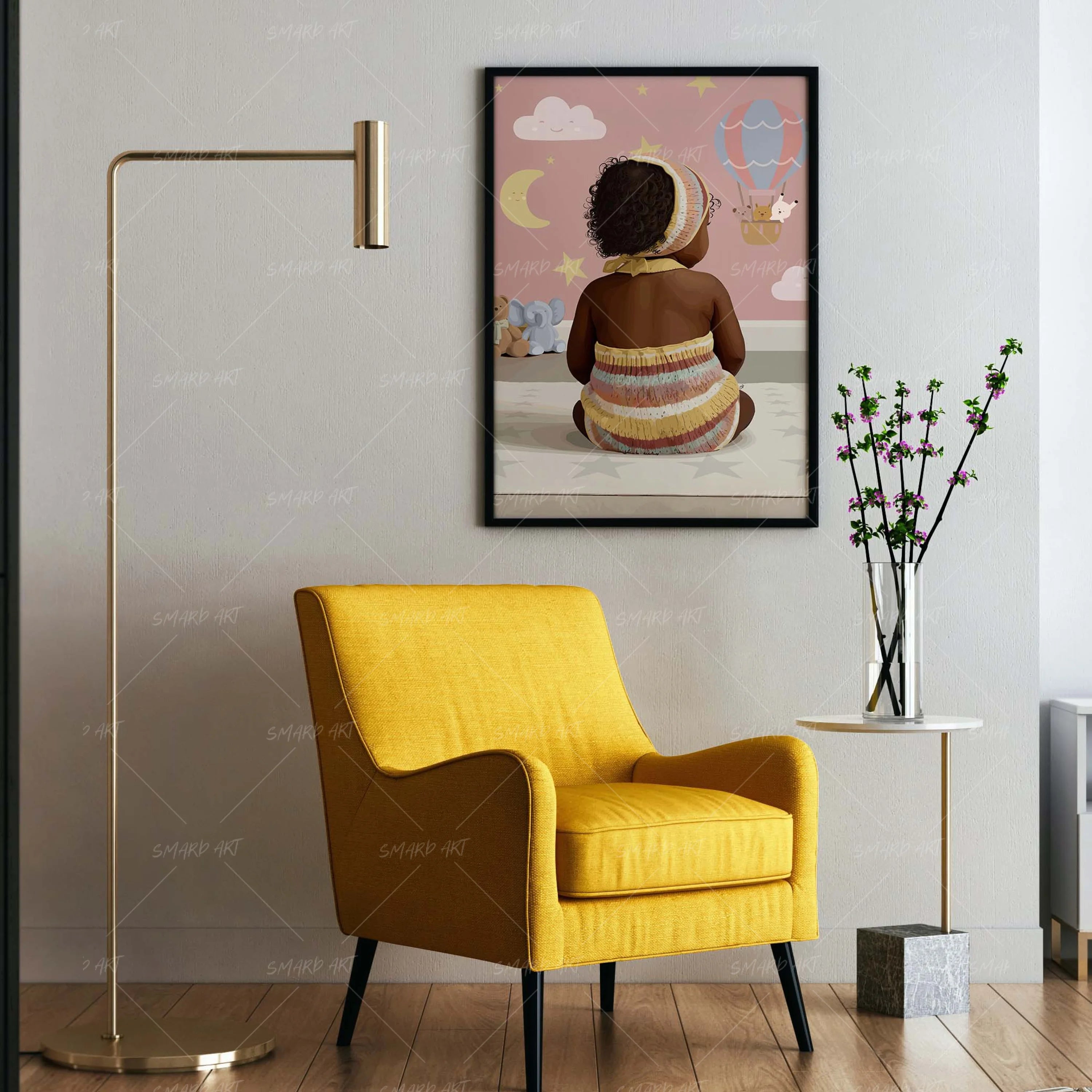 Sweet Bloom-wall art print featuring decorative artistic design suitable for living rooms, offices, and schools by SmardArt. Elevate your space with Black wall art that speaks to culture, identity, and creativity. At Smard, we celebrate artistry made with melanin, bringing powerful and inspiring designs to life.