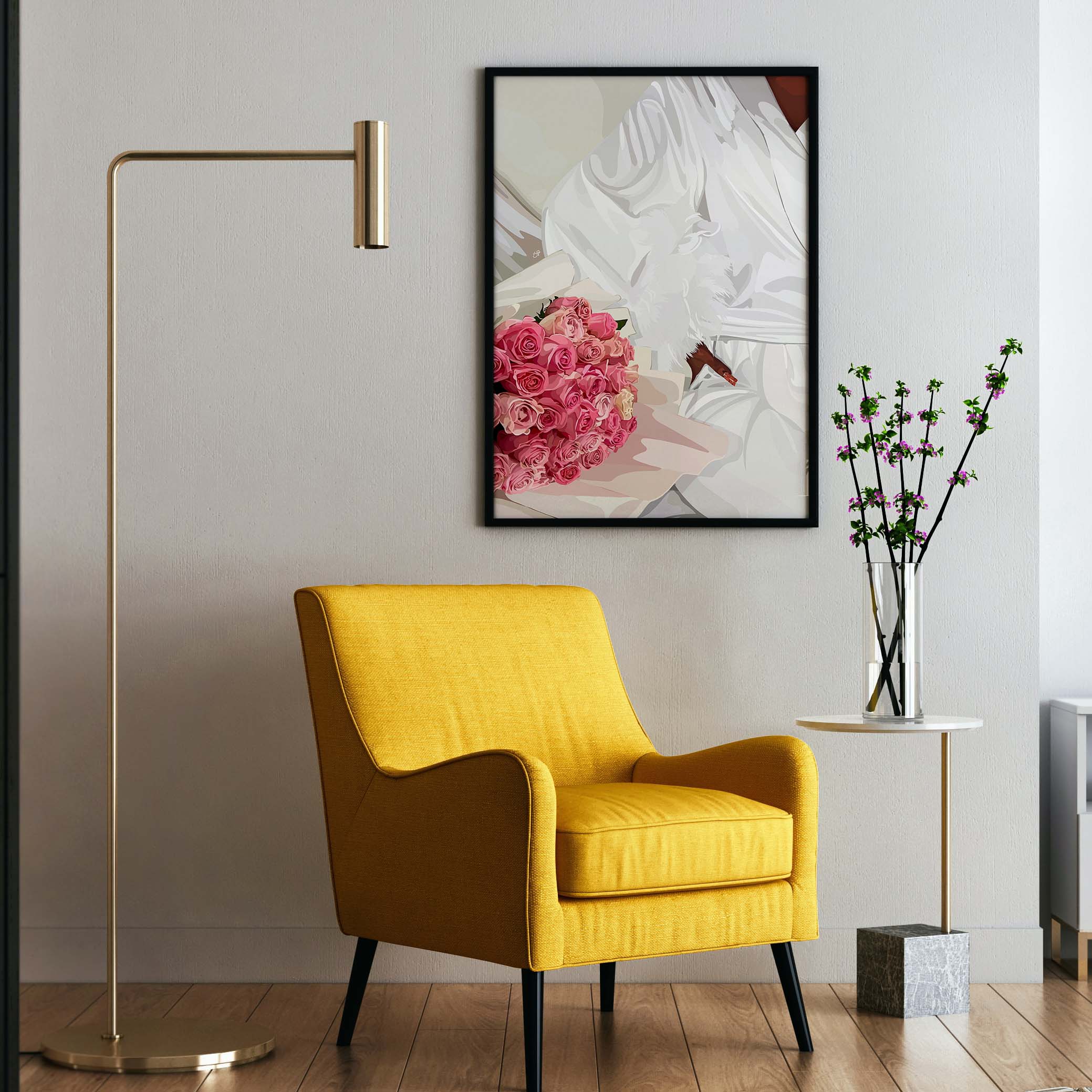 Flourish-wall art print featuring decorative artistic design suitable for living rooms, offices, and schools by SmardArt. Elevate your space with Black wall art that speaks to culture, identity, and creativity. At Smard, we celebrate artistry made with melanin, bringing powerful and inspiring designs to life.