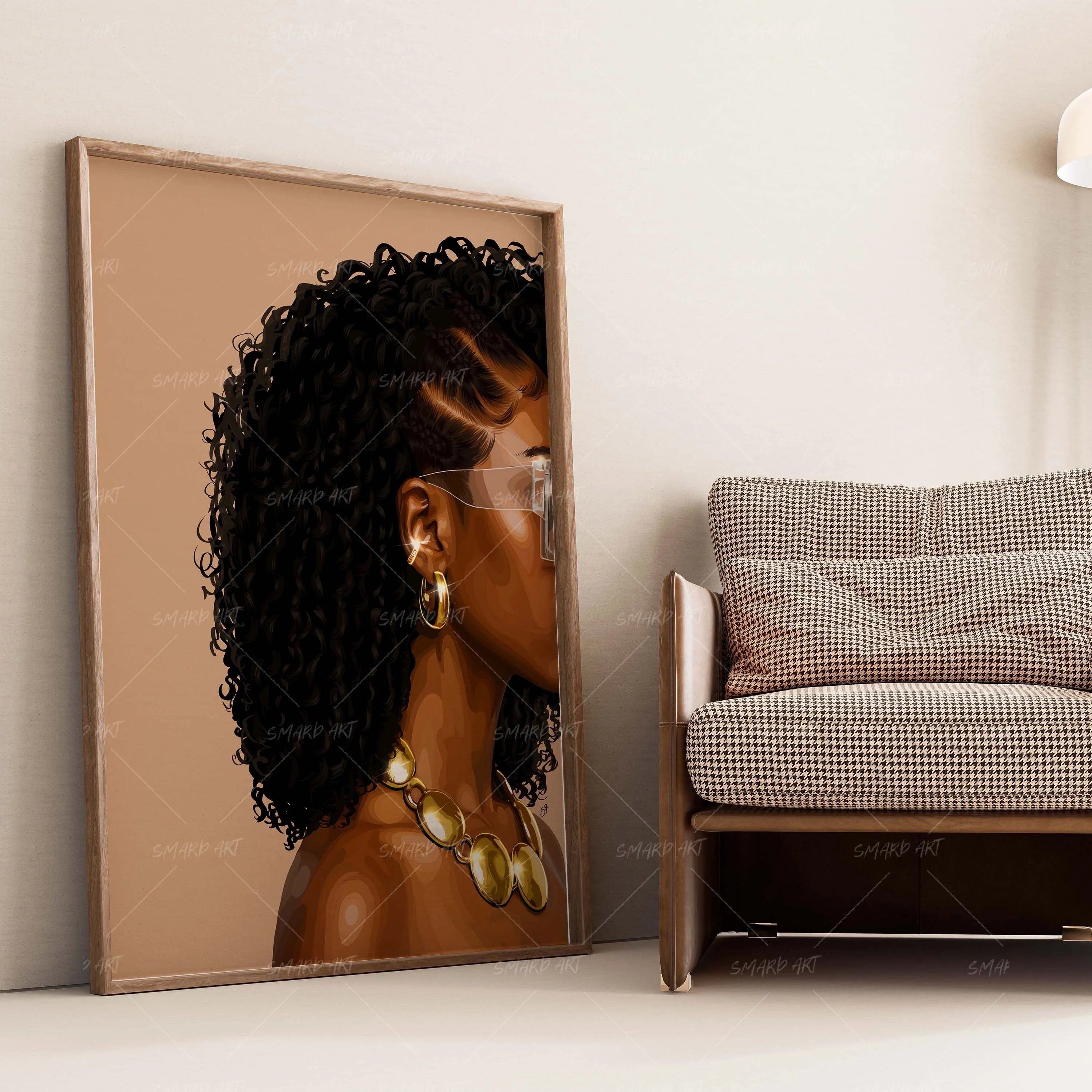 Gold Baby-wall art print featuring decorative artistic design suitable for living rooms, offices, and schools by SmardArt. Elevate your space with Black wall art that speaks to culture, identity, and creativity. At Smard, we celebrate artistry made with melanin, bringing powerful and inspiring designs to life.