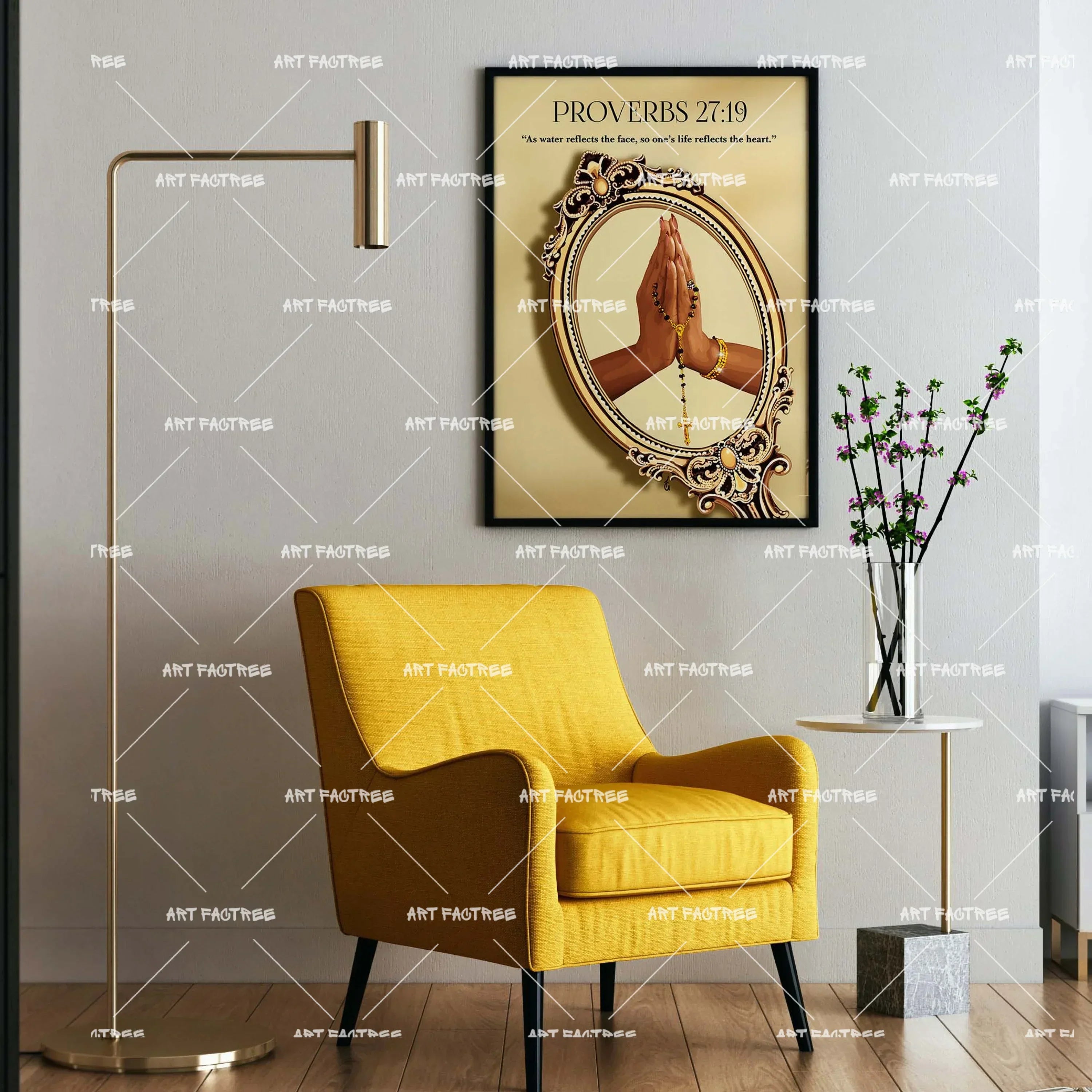 Proverbs 27:19 (Smard X Anaya)-wall art print featuring decorative artistic design suitable for living rooms, offices, and schools by SmardArt. Elevate your space with Black wall art that speaks to culture, identity, and creativity. At Smard, we celebrate artistry made with melanin, bringing powerful and inspiring designs to life.