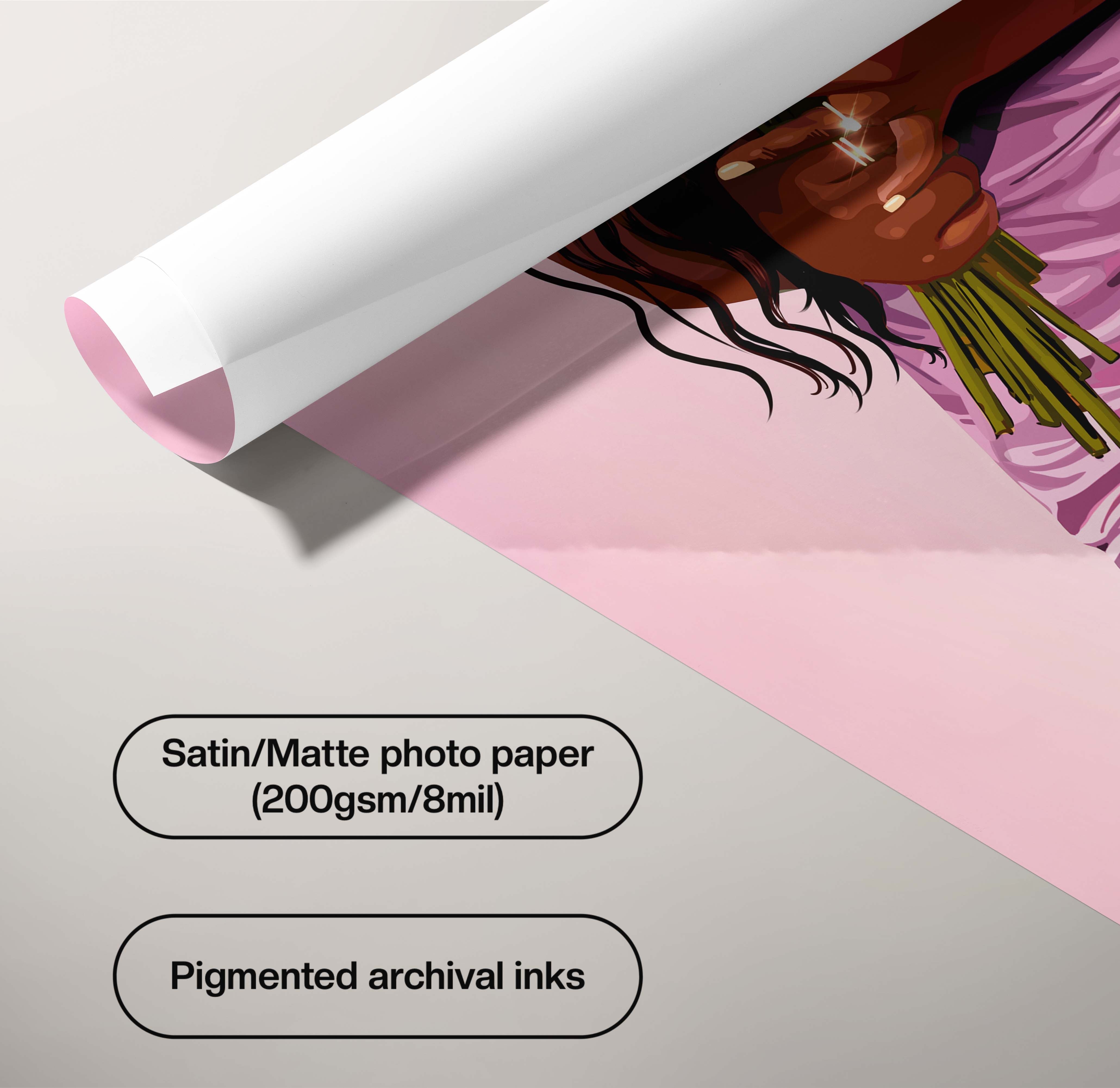 Roses Like Her-wall art print featuring decorative artistic design suitable for living rooms, offices, and schools by SmardArt. Elevate your space with Black wall art that speaks to culture, identity, and creativity. At Smard, we celebrate artistry made with melanin, bringing powerful and inspiring designs to life.