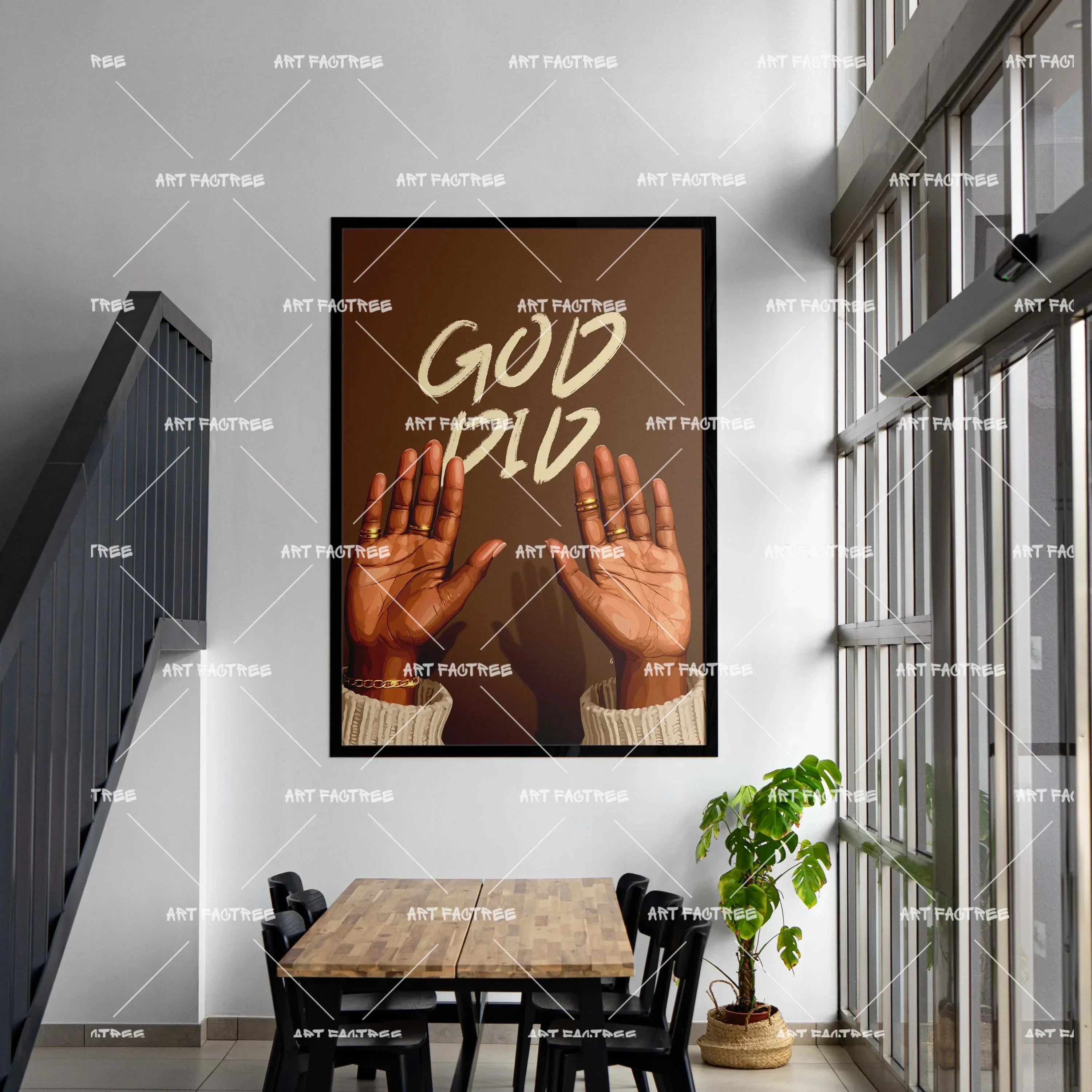 God Did (Smard X Anaya)-wall art print featuring decorative artistic design suitable for living rooms, offices, and schools by SmardArt. Elevate your space with Black wall art that speaks to culture, identity, and creativity. At Smard, we celebrate artistry made with melanin, bringing powerful and inspiring designs to life.