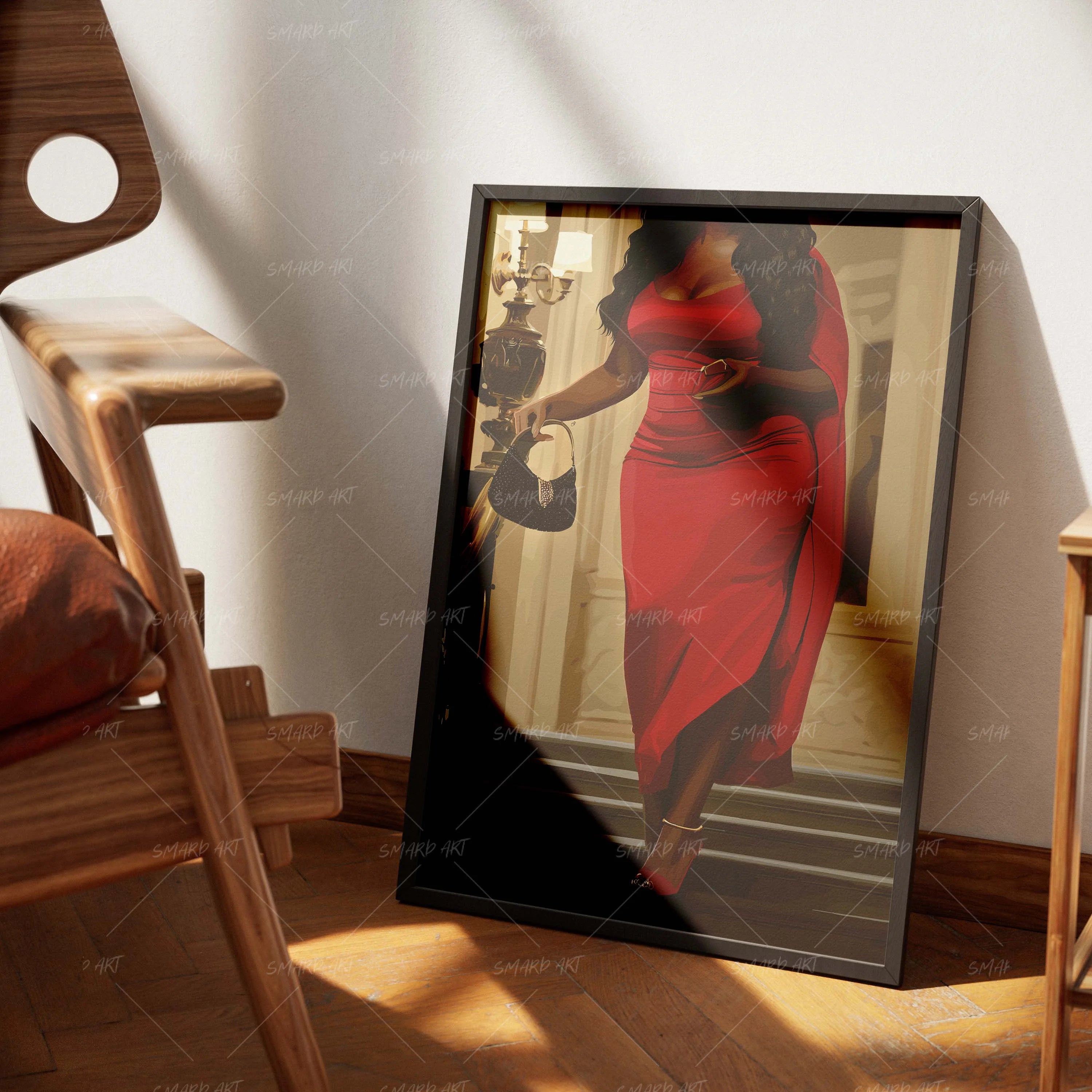 Power In Curves-wall art print featuring decorative artistic design suitable for living rooms, offices, and schools by SmardArt. Elevate your space with Black wall art that speaks to culture, identity, and creativity. At Smard, we celebrate artistry made with melanin, bringing powerful and inspiring designs to life.