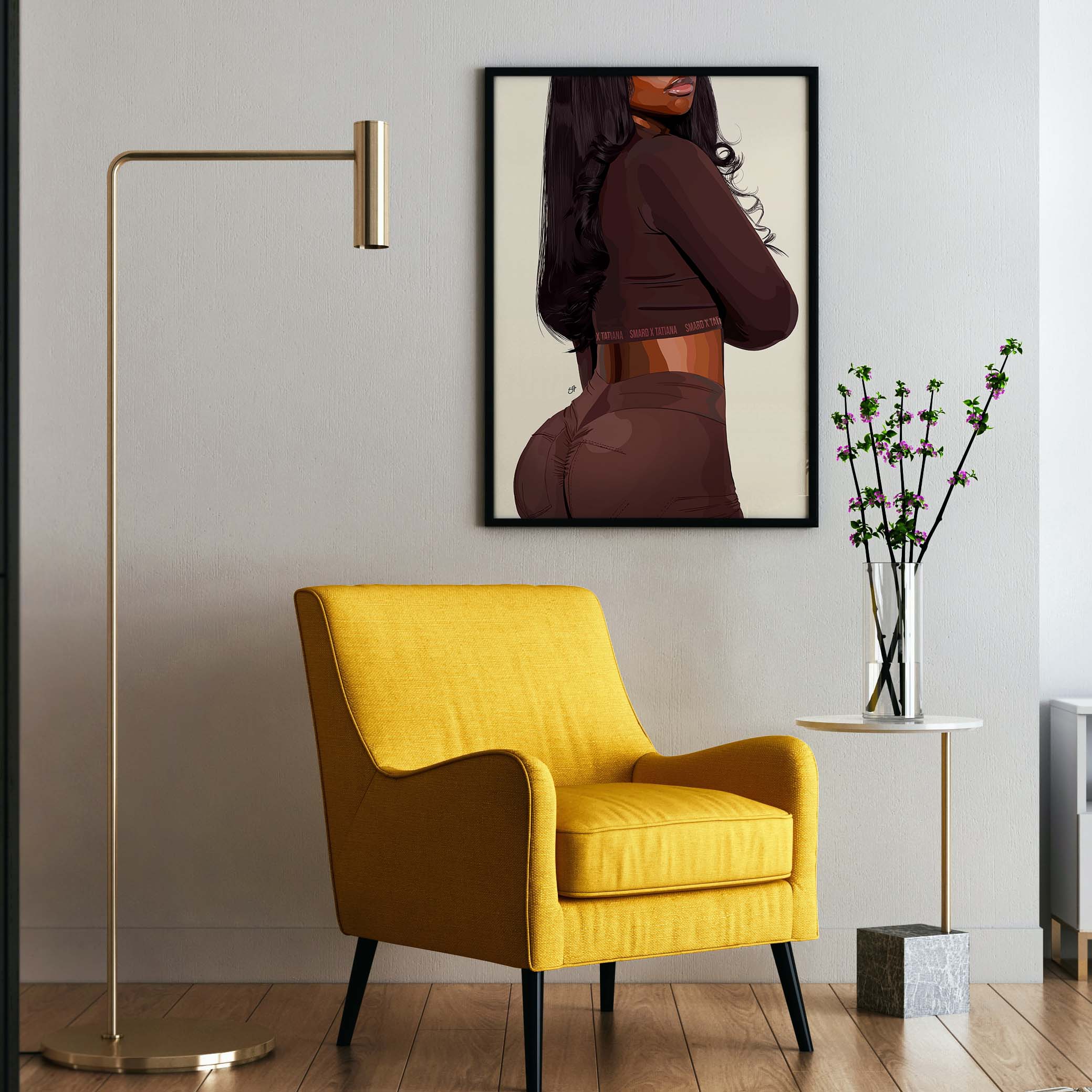 Inner Calm-wall art print featuring decorative artistic design suitable for living rooms, offices, and schools by SmardArt. Elevate your space with Black wall art that speaks to culture, identity, and creativity. At Smard, we celebrate artistry made with melanin, bringing powerful and inspiring designs to life.