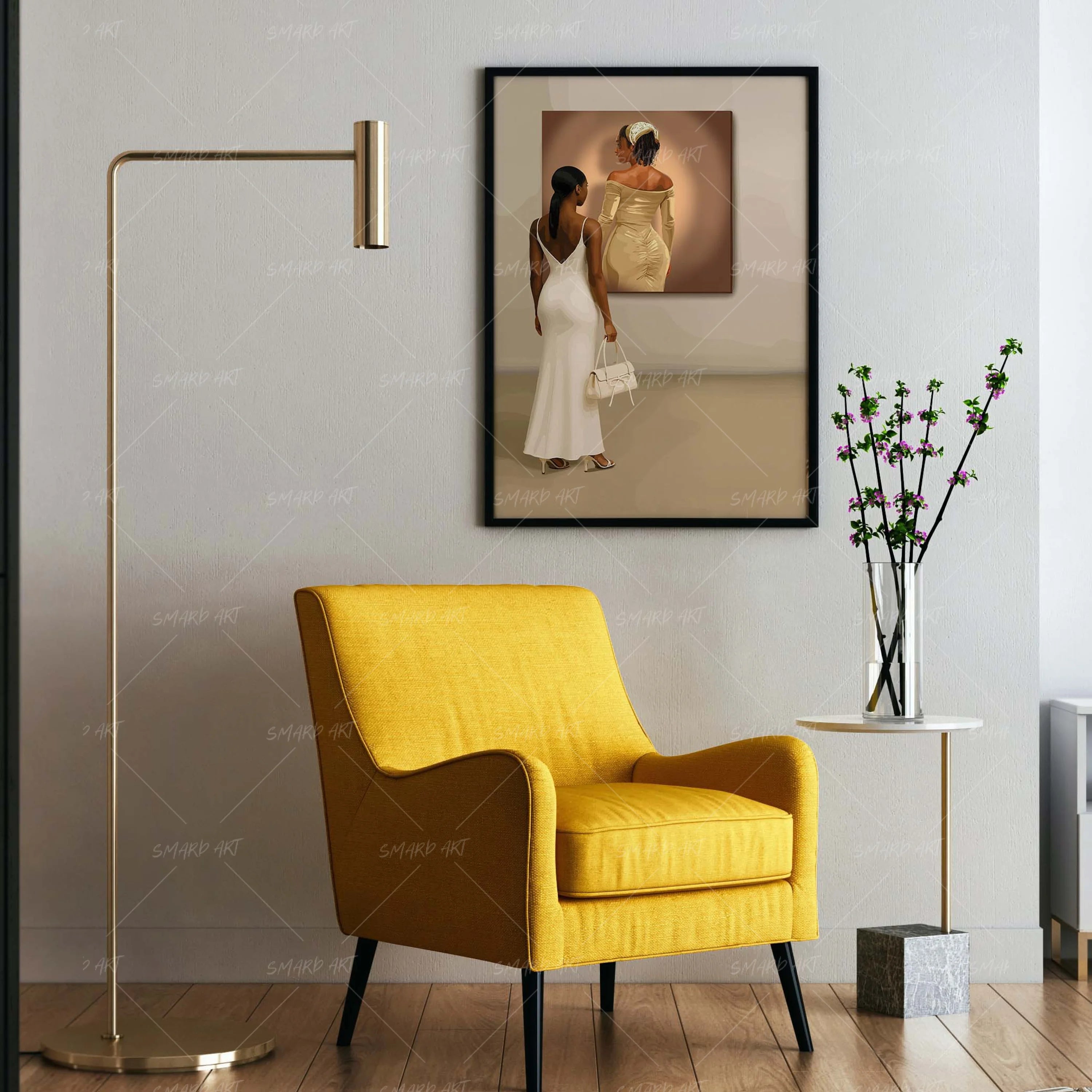 Au Muse-wall art print featuring decorative artistic design suitable for living rooms, offices, and schools by SmardArt. Elevate your space with Black wall art that speaks to culture, identity, and creativity. At Smard, we celebrate artistry made with melanin, bringing powerful and inspiring designs to life.