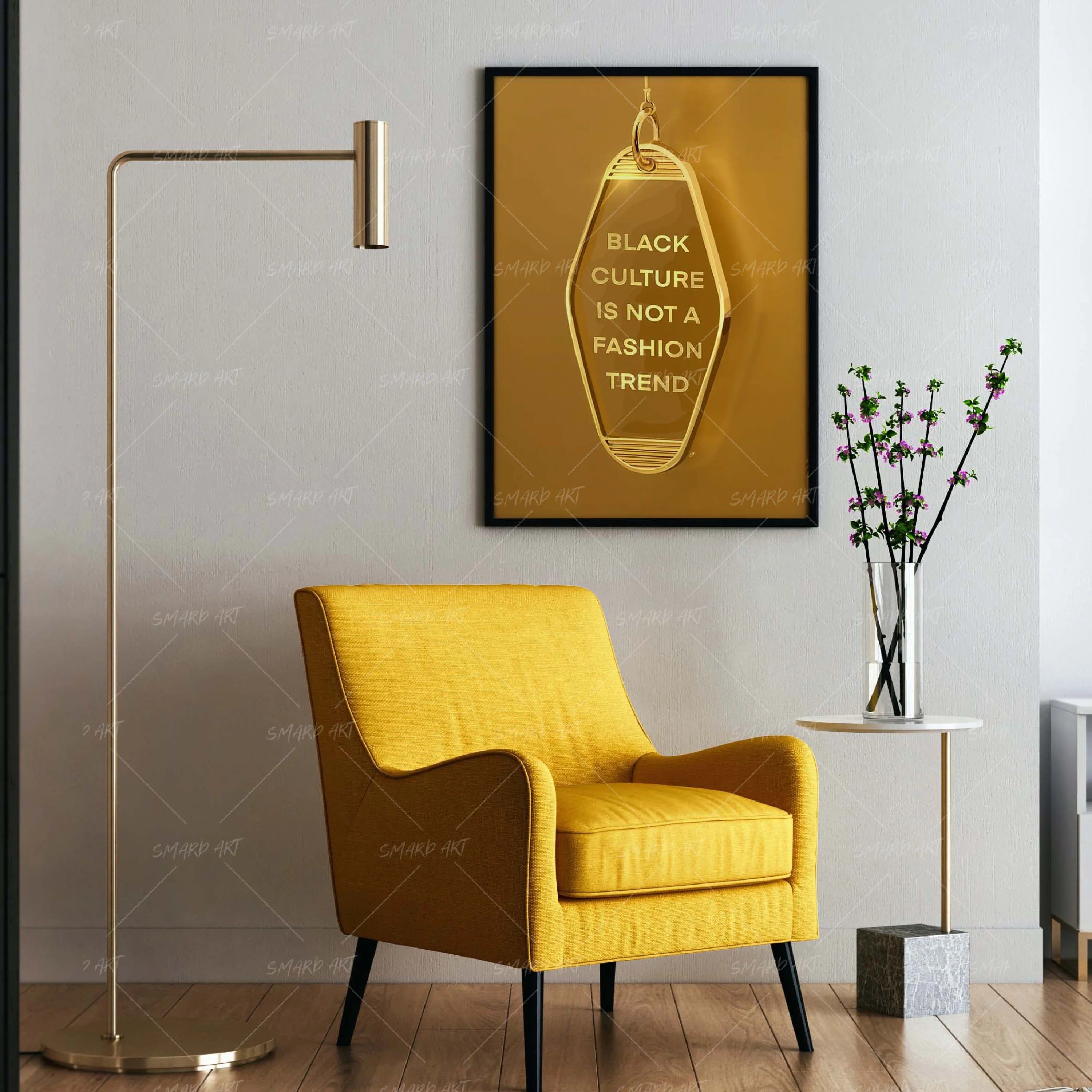 Black Culture Is Not A Fashion Trend-wall art print featuring decorative artistic design suitable for living rooms, offices, and schools by SmardArt. Elevate your space with Black wall art that speaks to culture, identity, and creativity. At Smard, we celebrate artistry made with melanin, bringing powerful and inspiring designs to life.