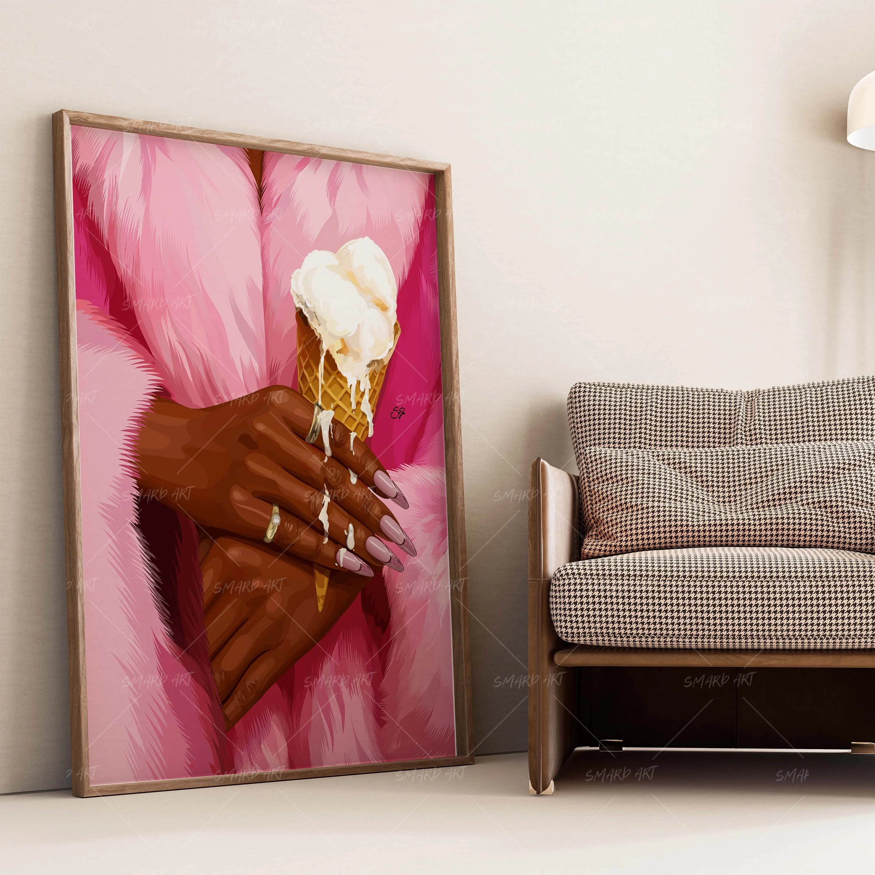 Melting Luxe-wall art print featuring decorative artistic design suitable for living rooms, offices, and schools by SmardArt. Elevate your space with Black wall art that speaks to culture, identity, and creativity. At Smard, we celebrate artistry made with melanin, bringing powerful and inspiring designs to life.