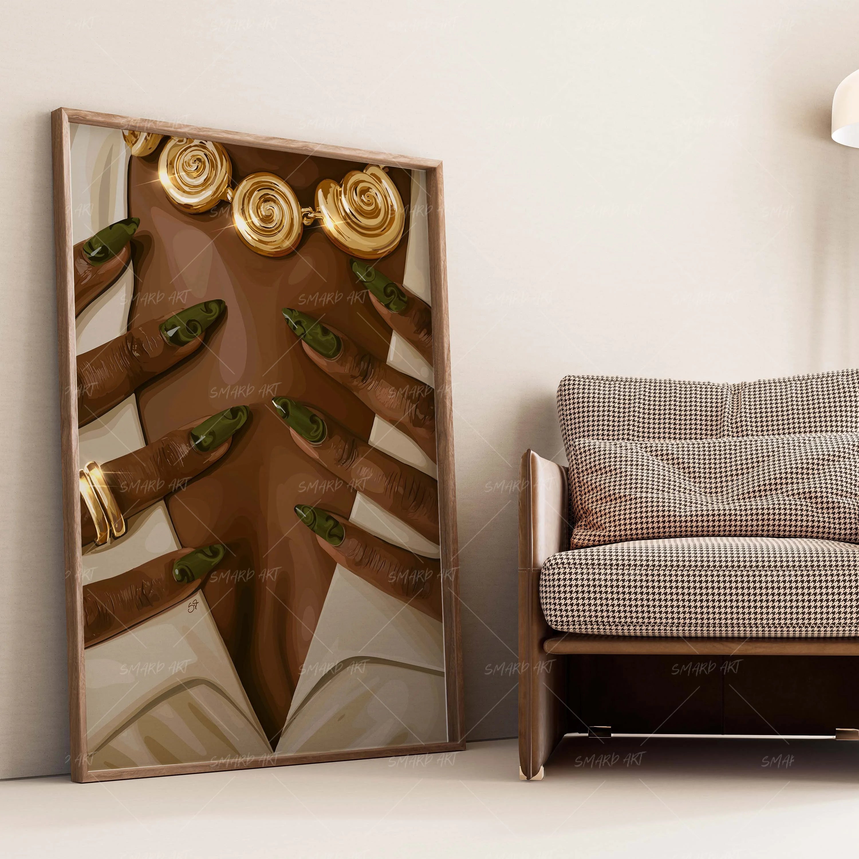 Polished-wall art print featuring decorative artistic design suitable for living rooms, offices, and schools by SmardArt. Elevate your space with Black wall art that speaks to culture, identity, and creativity. At Smard, we celebrate artistry made with melanin, bringing powerful and inspiring designs to life.