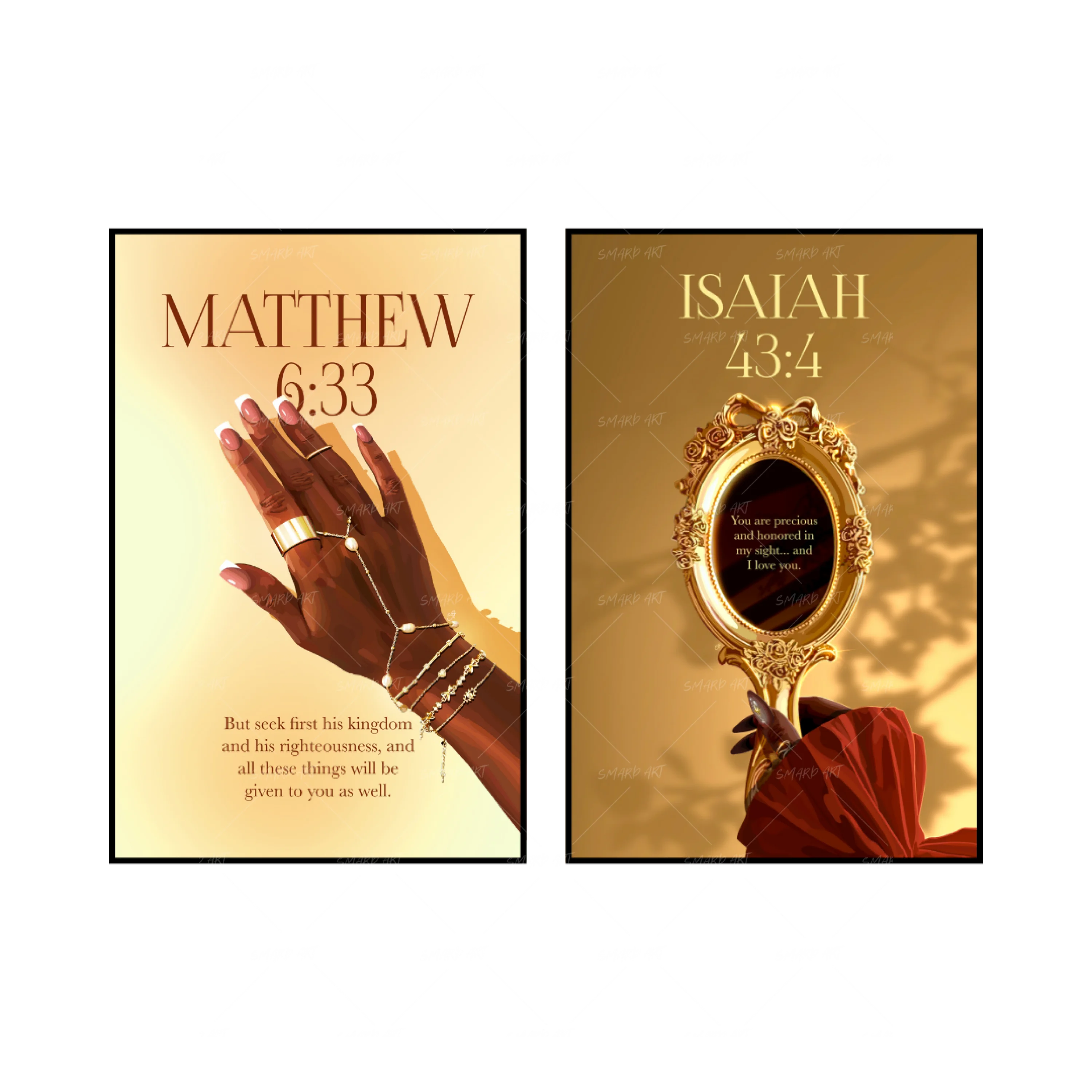 Art Print Bundle : Matthew 6:33 + Isaiah 43:4