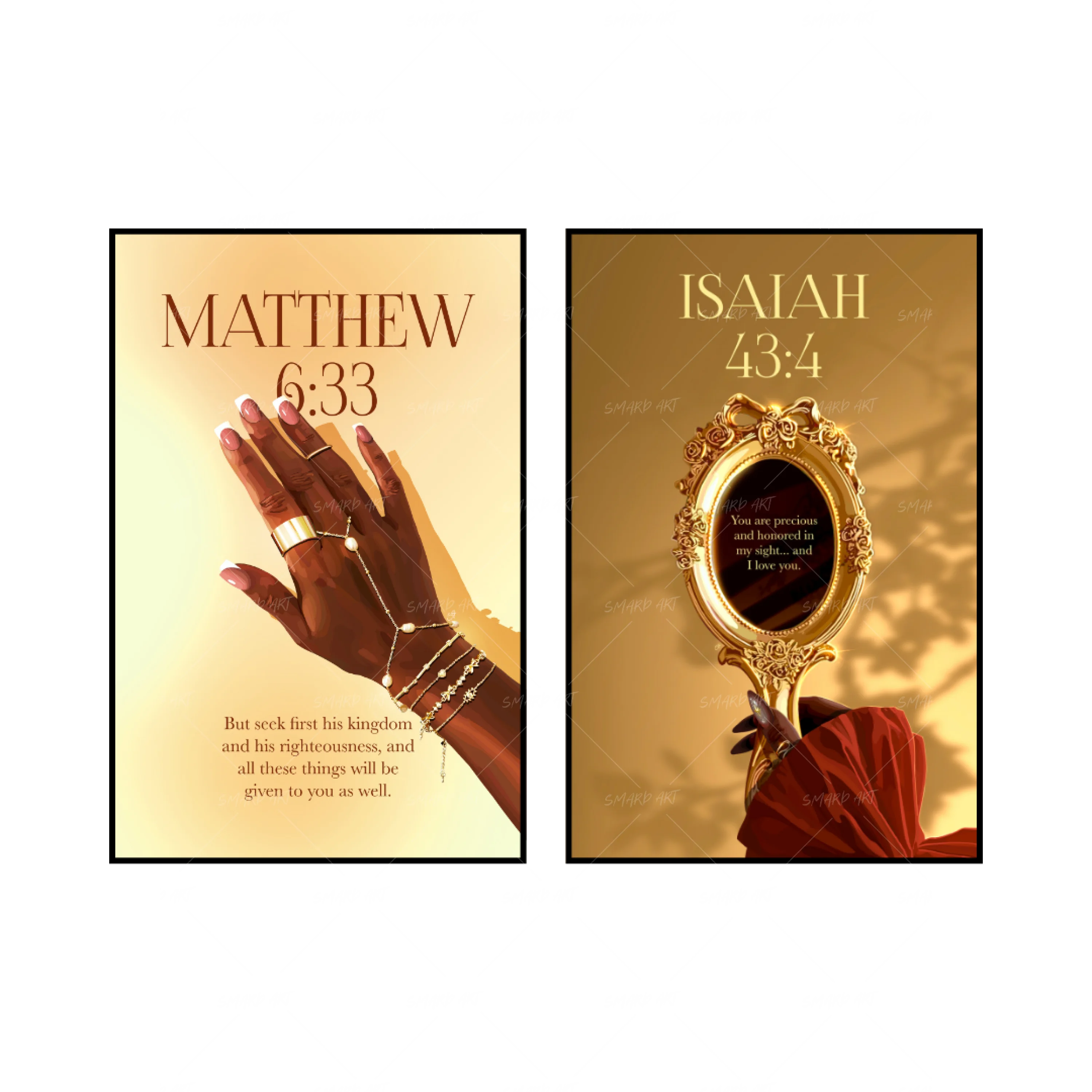 Art Print Bundle : Matthew 6:33 + Isaiah 43:4