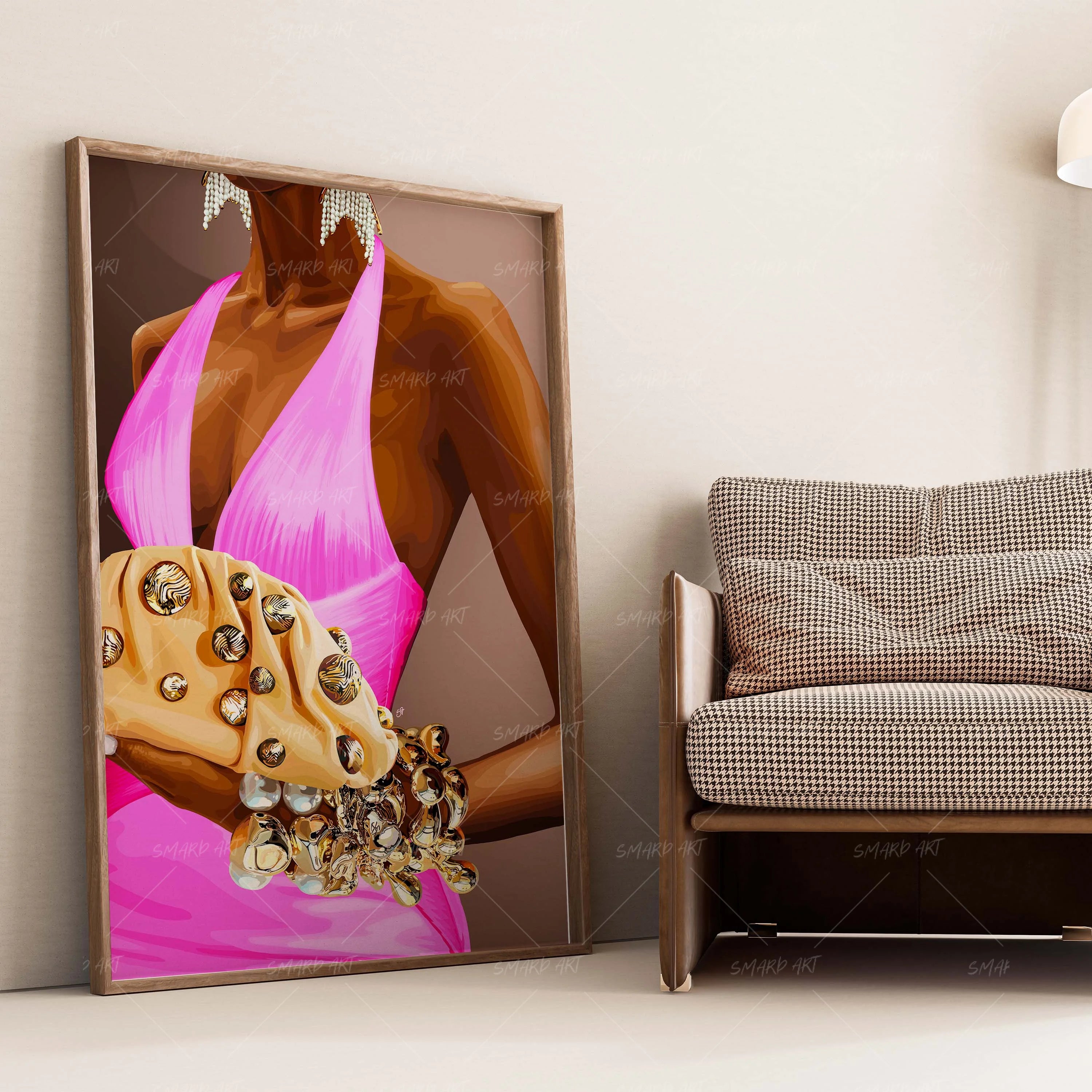 Blush & Bronze-wall art print featuring decorative artistic design suitable for living rooms, offices, and schools by SmardArt. Elevate your space with Black wall art that speaks to culture, identity, and creativity. At Smard, we celebrate artistry made with melanin, bringing powerful and inspiring designs to life.