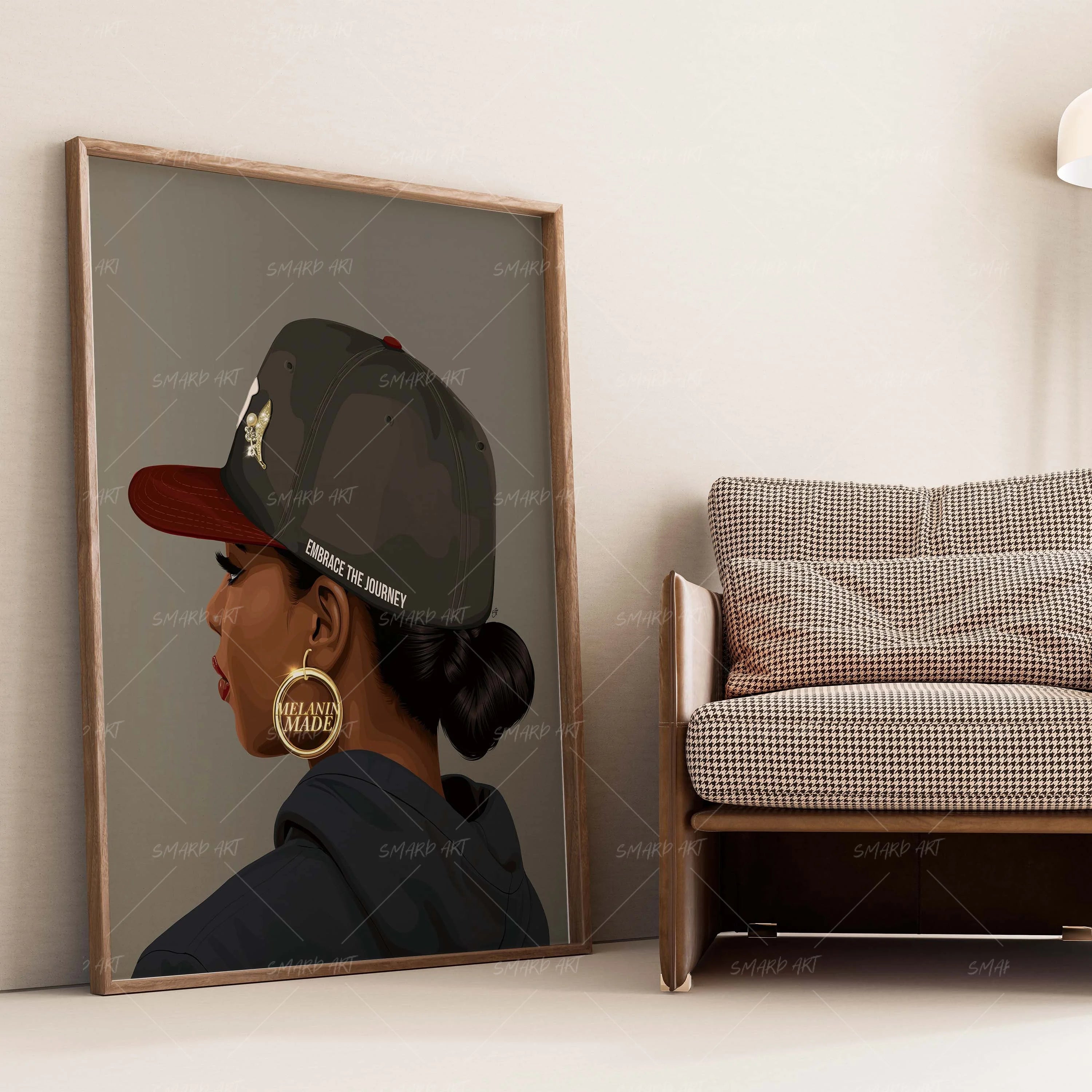 Embrace The Journey-wall art print featuring decorative artistic design suitable for living rooms, offices, and schools by SmardArt. Elevate your space with Black wall art that speaks to culture, identity, and creativity. At Smard, we celebrate artistry made with melanin, bringing powerful and inspiring designs to life.